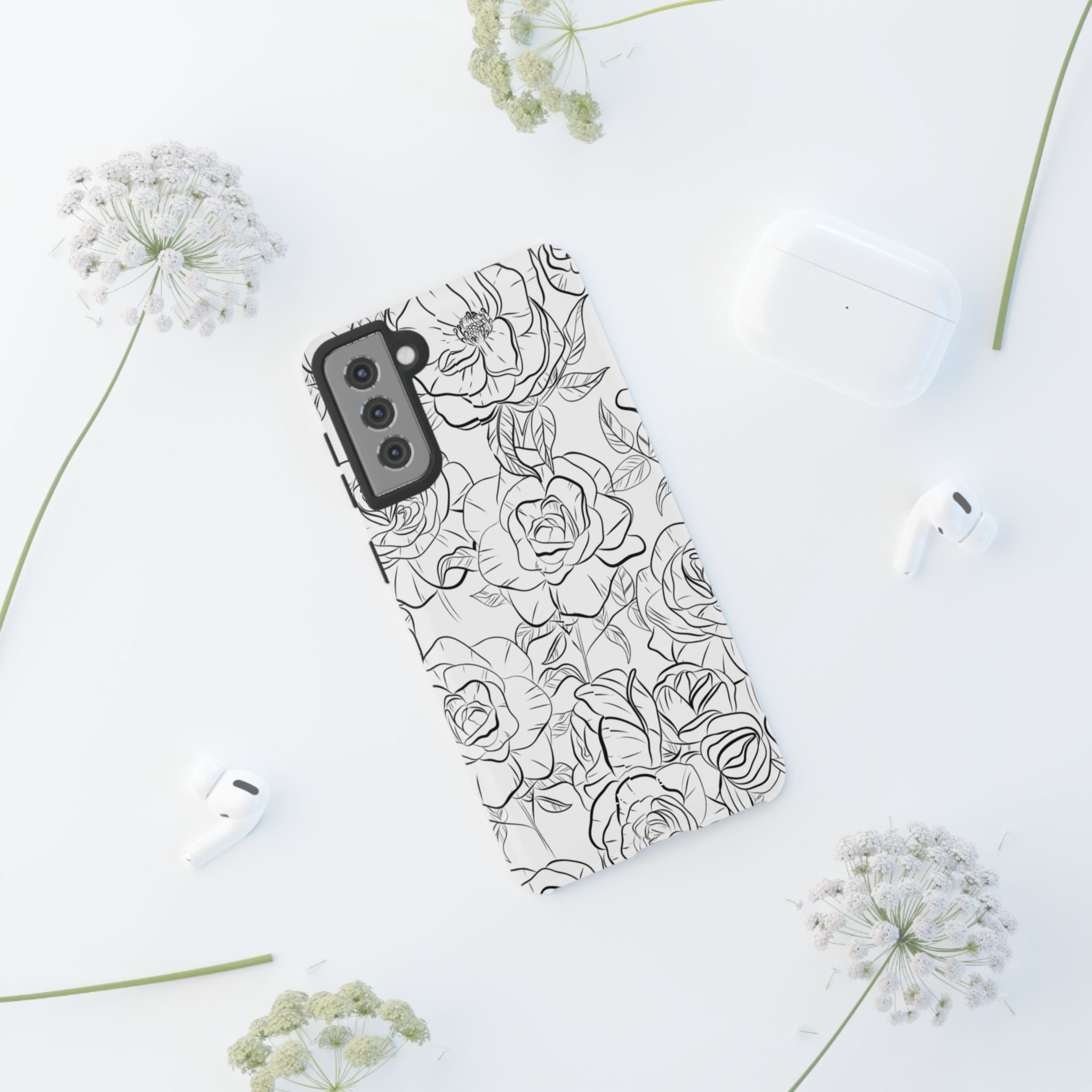 Intricate Rose Sketches - Samsung Case