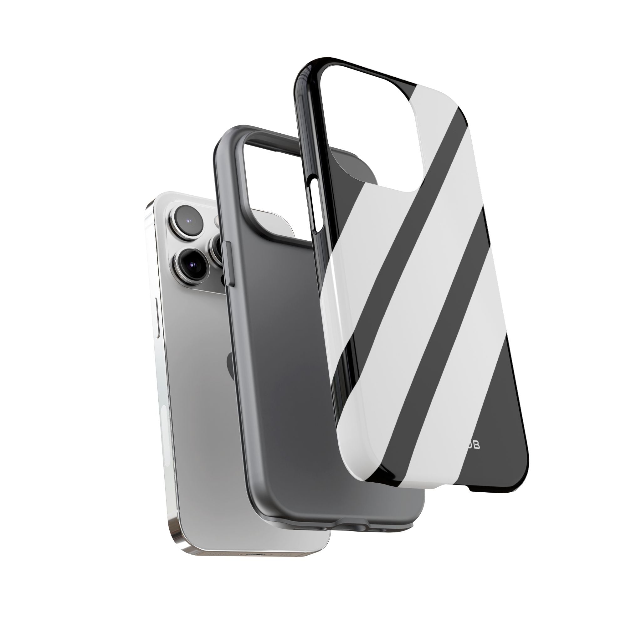 Diagonal Bands Noir iPhone 14 Pro Case - Tough