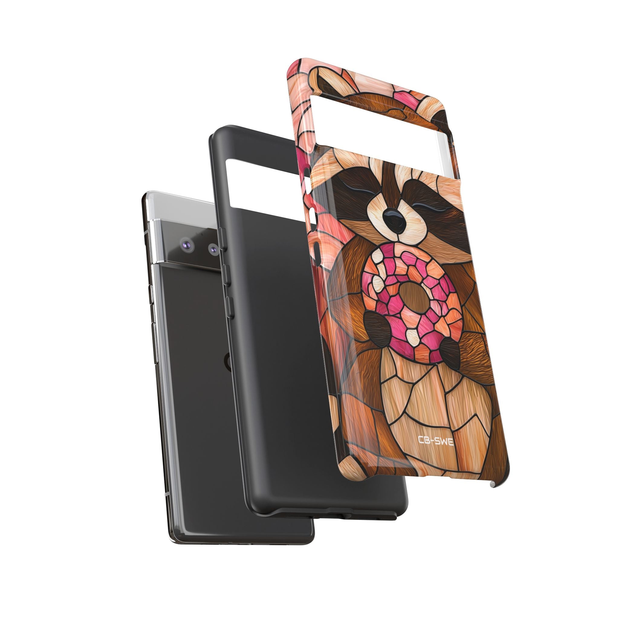 Raccoon Holds Donut - Google Pixel Case