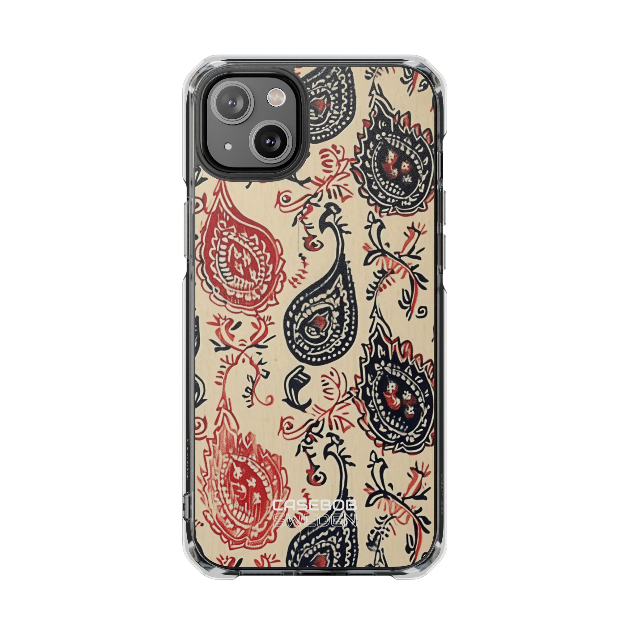 Navy Paisley Swirl iPhone 14 - Impact Clear+