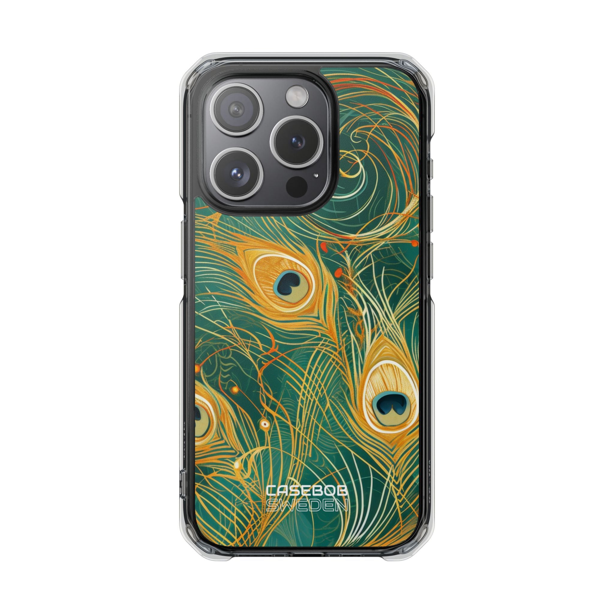 Vibrant Peacock Whirl iPhone 15 - Impact Clear+
