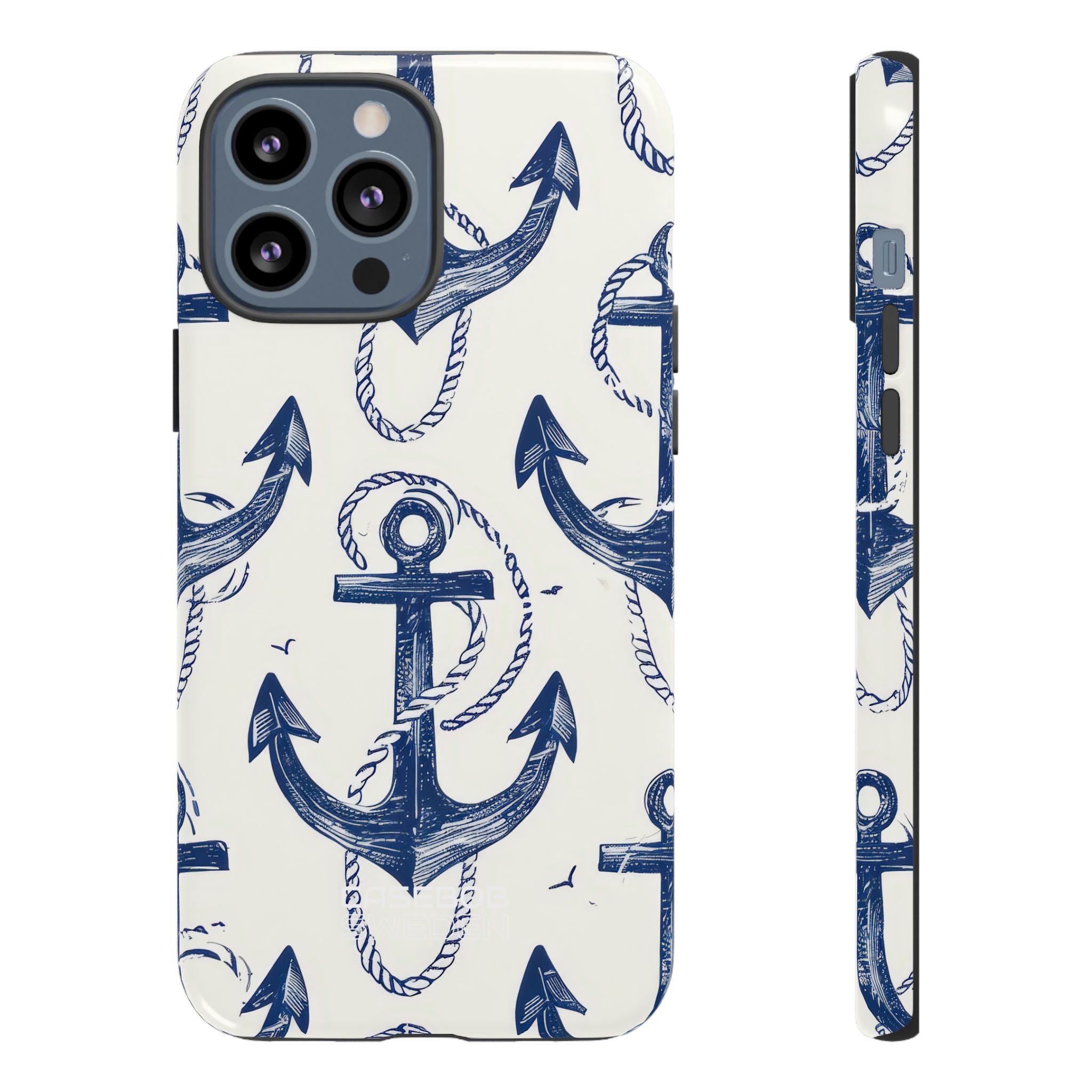 Navy Anchor Tapestry iPhone 13 - Tough