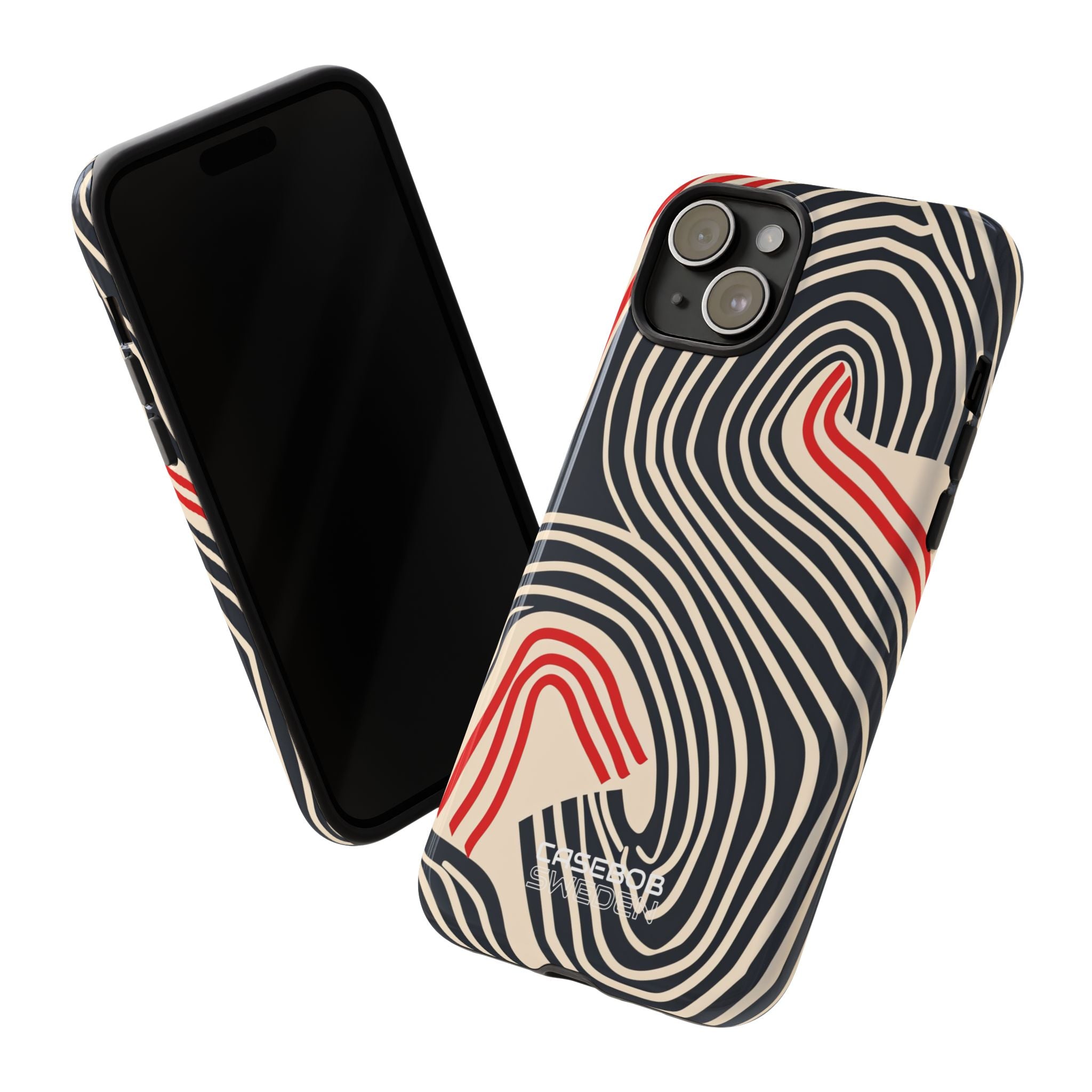 Wavy Red Flow iPhone 15 - Tough