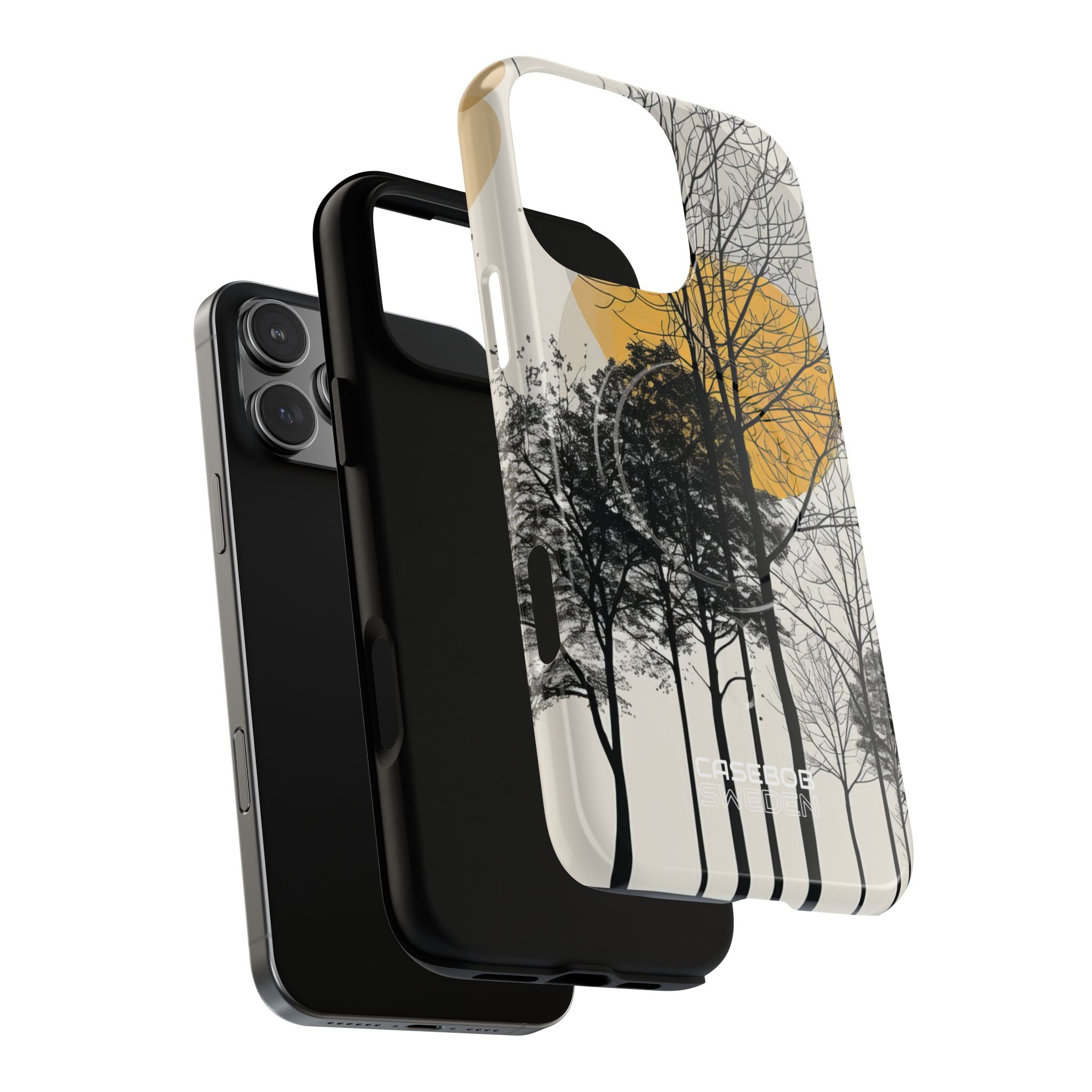 Silhouette della Foresta Dorata iPhone 16 - Tough+