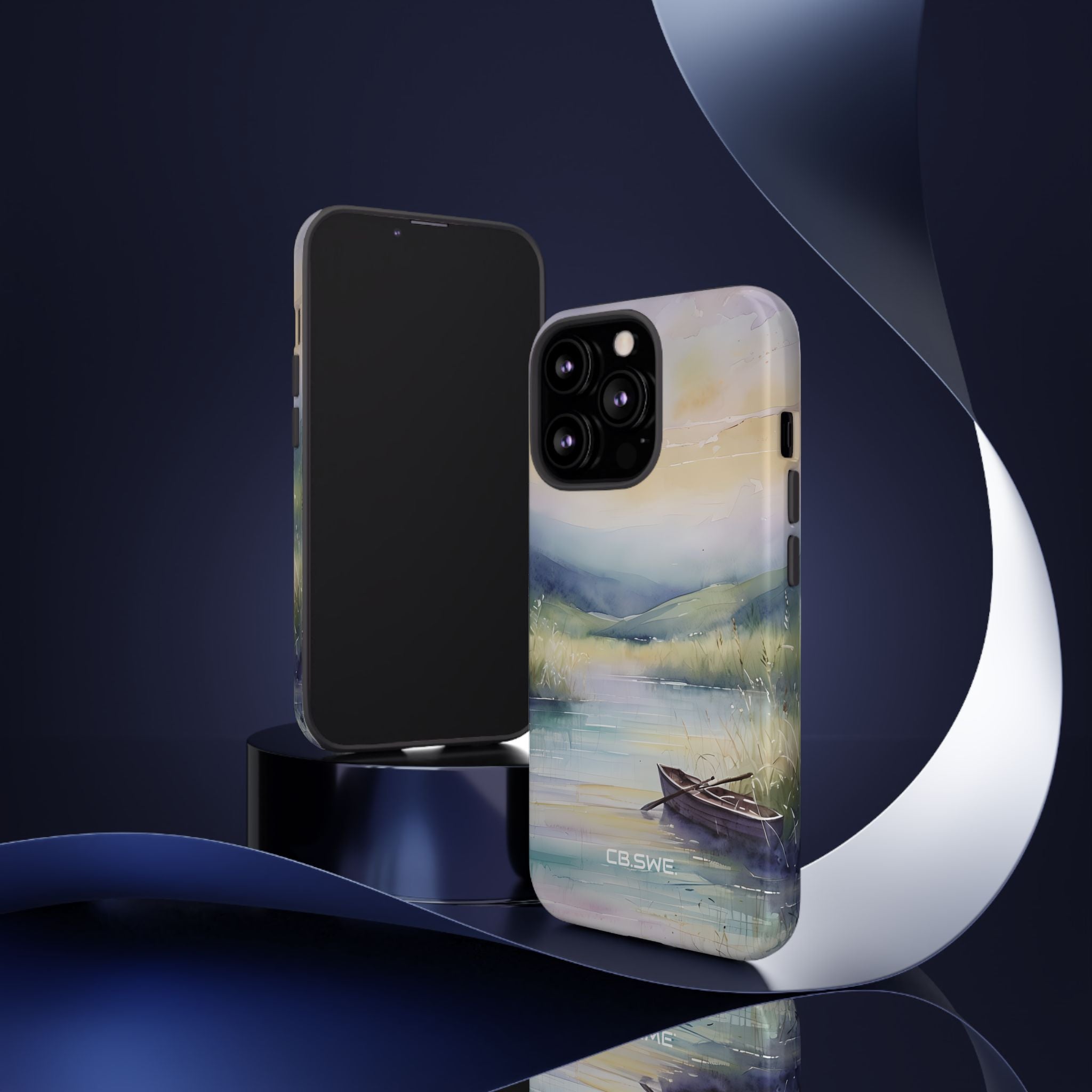Serene Watercolor Lake Landscape Phone Cover iPhone 13 - Tough
