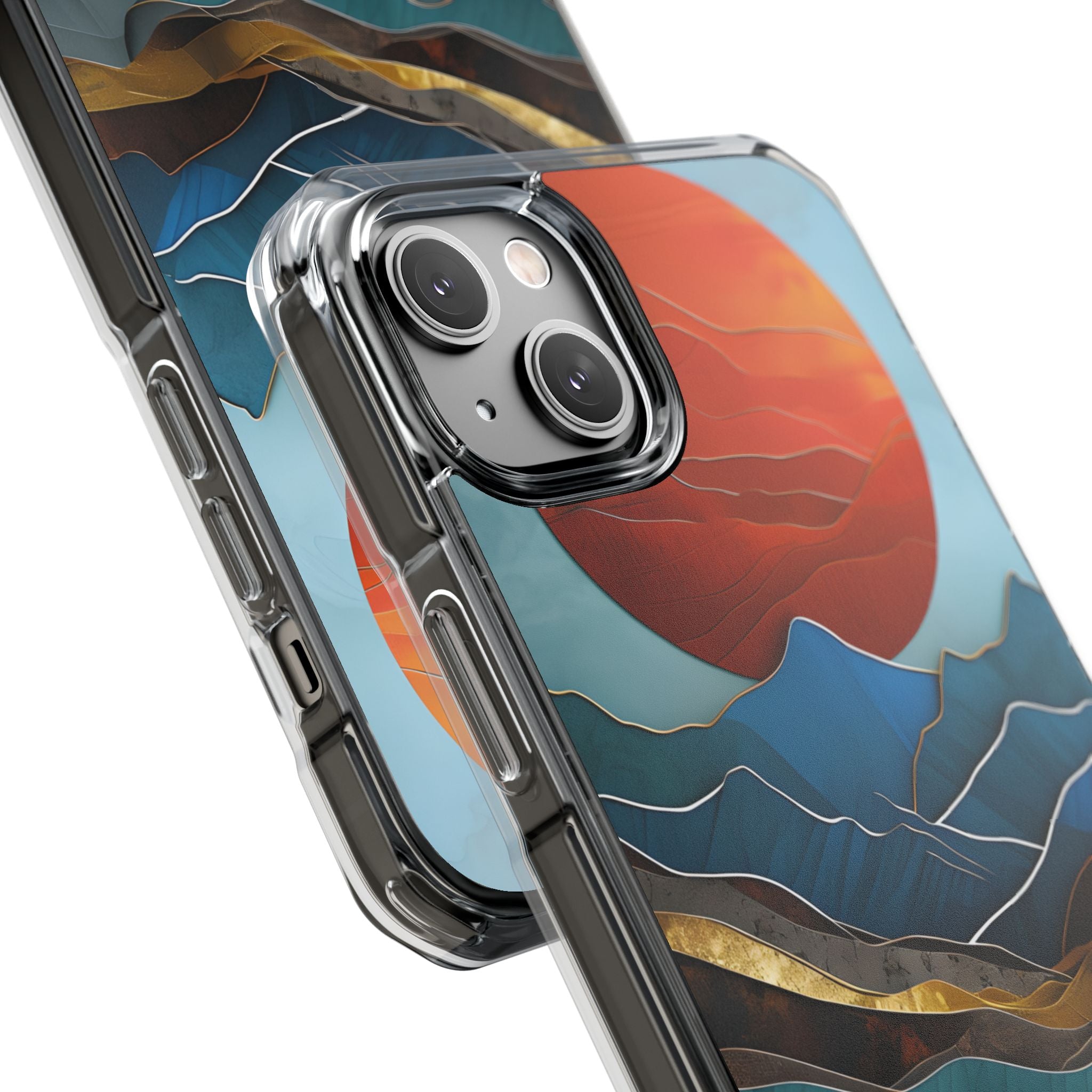 Sunset Geometry Waves iPhone Case - Impact