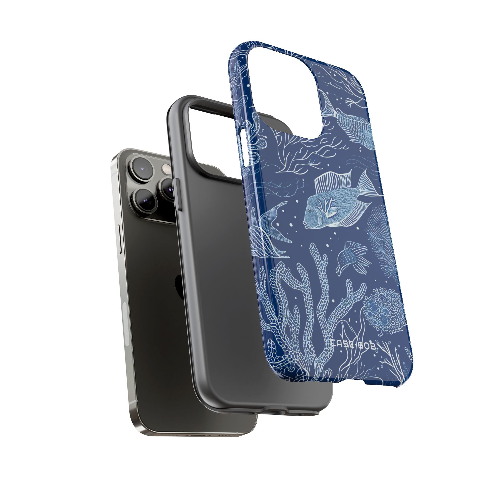 Navy Scale Reef iPhone 14 Pro Max Case - Tough
