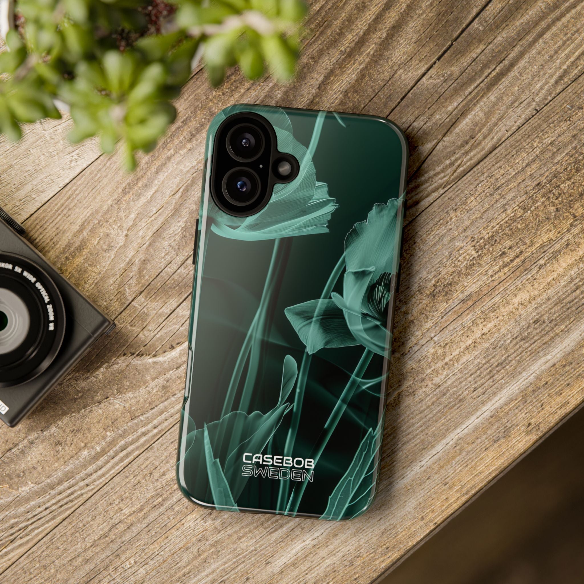 Teal Bloom Radiance iPhone 16 - Tough