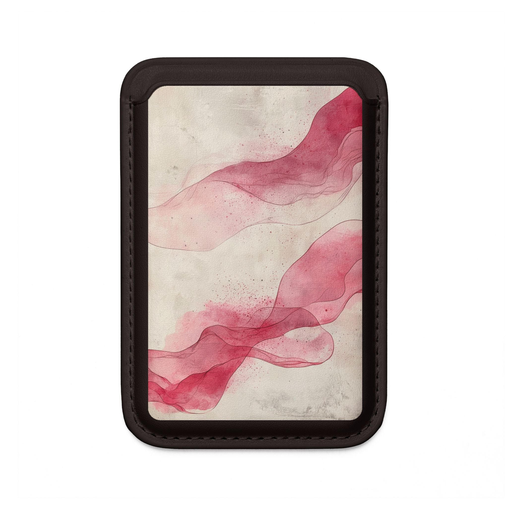 Crimson Ribbon Waves Wallet – MagSafe Ready