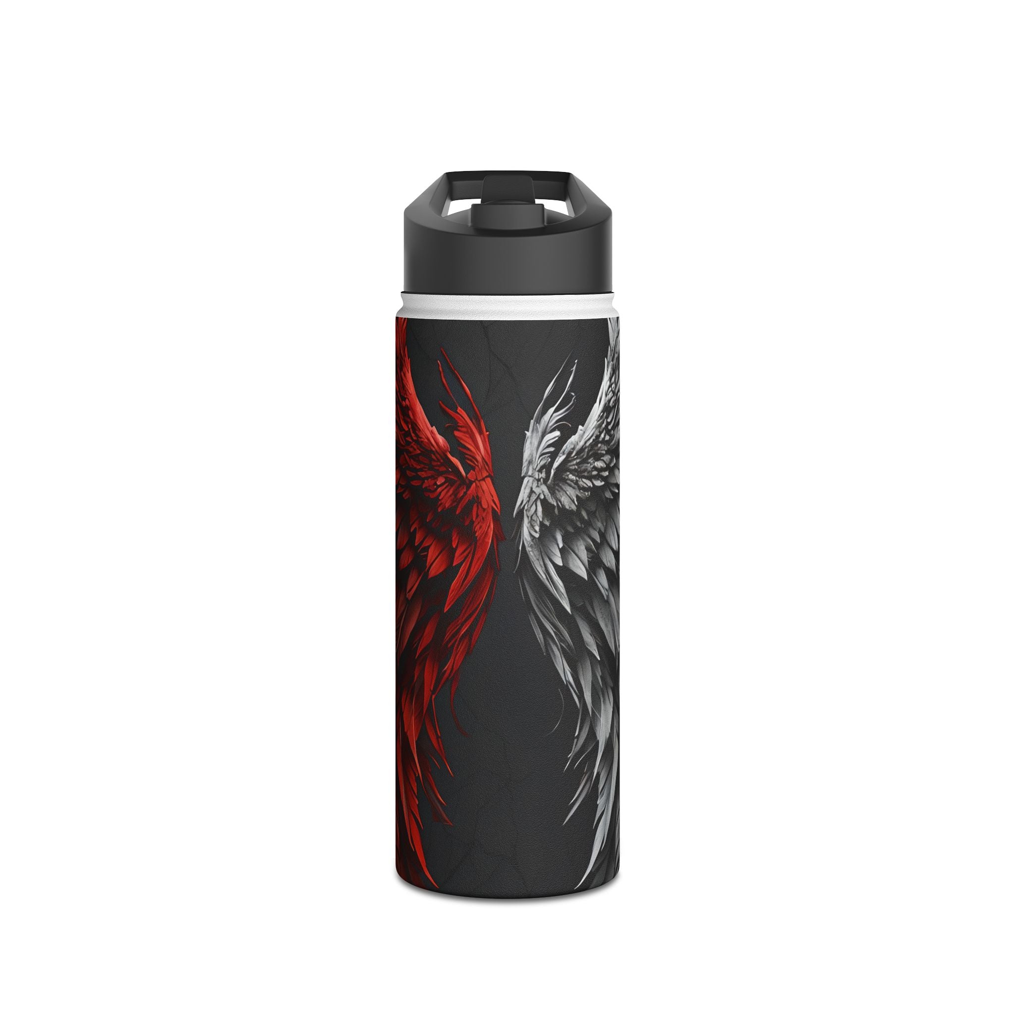 Crimson Silver Wings - Stainless Steel Water Bottle
