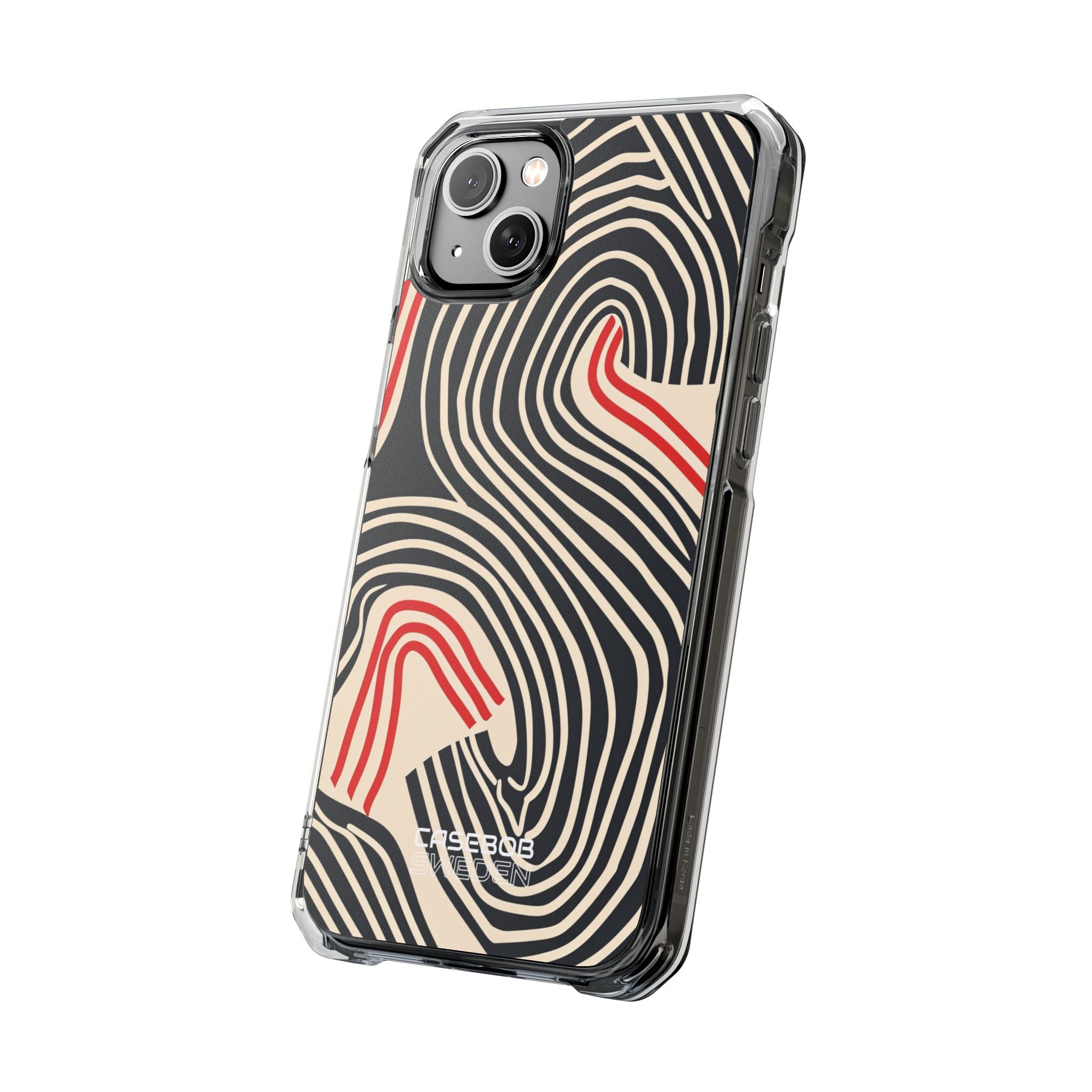 Wavy Red Flow iPhone 14 - Impact Clear+