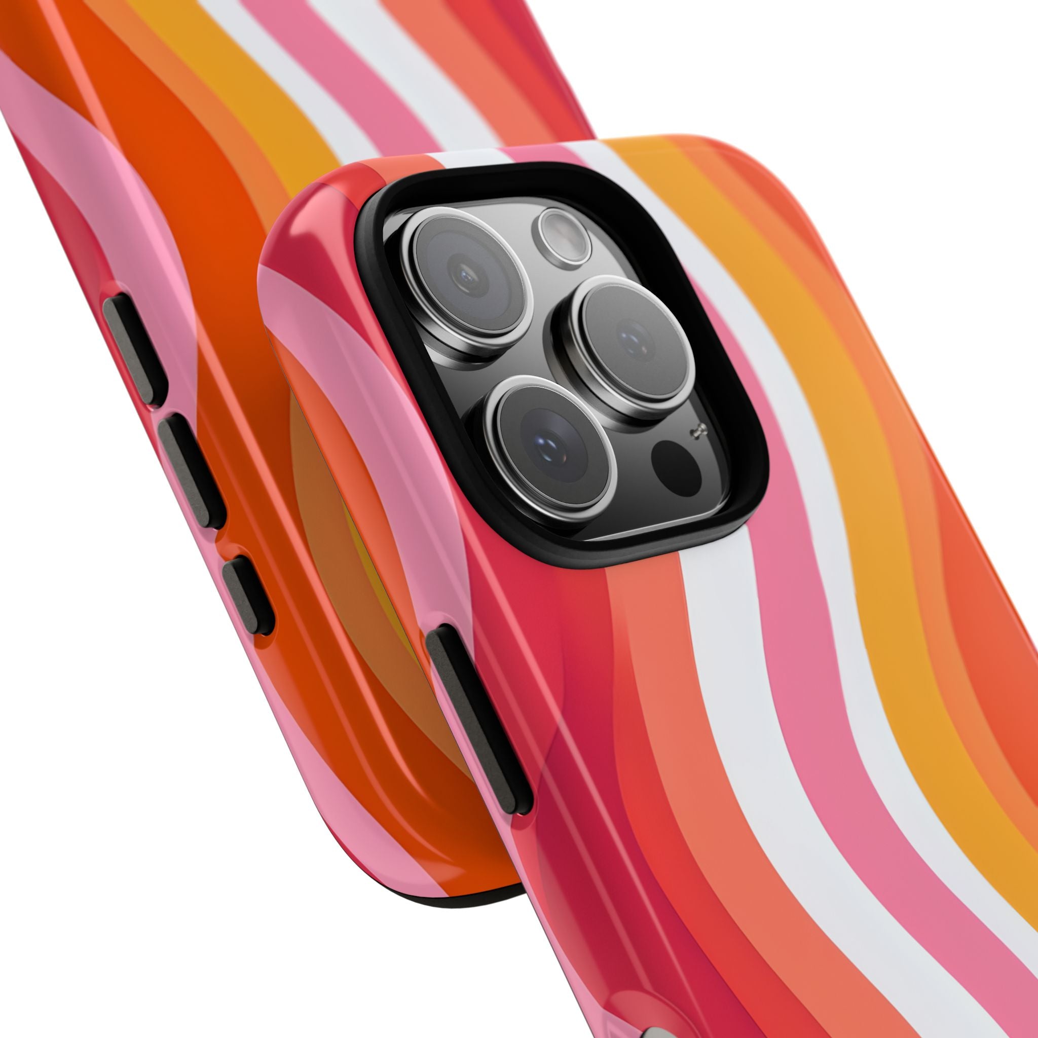 Vibrant Retro Vertical Wavy Stripes iPhone 16 - Tough
