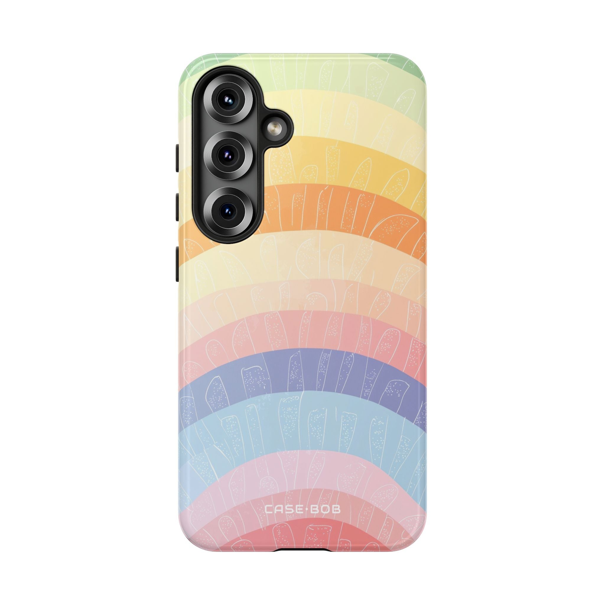 Pastel Rainbow Bands Samsung S25 Case - Tough