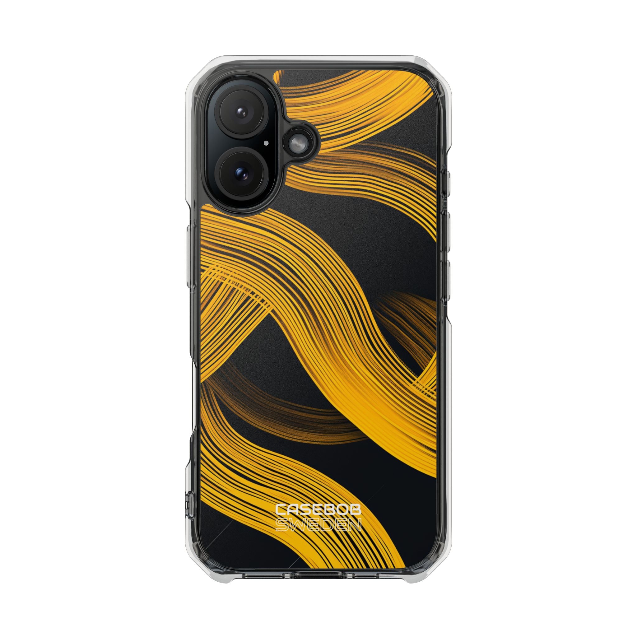 Yellow Flow Lines iPhone 16 - Impact Clear+