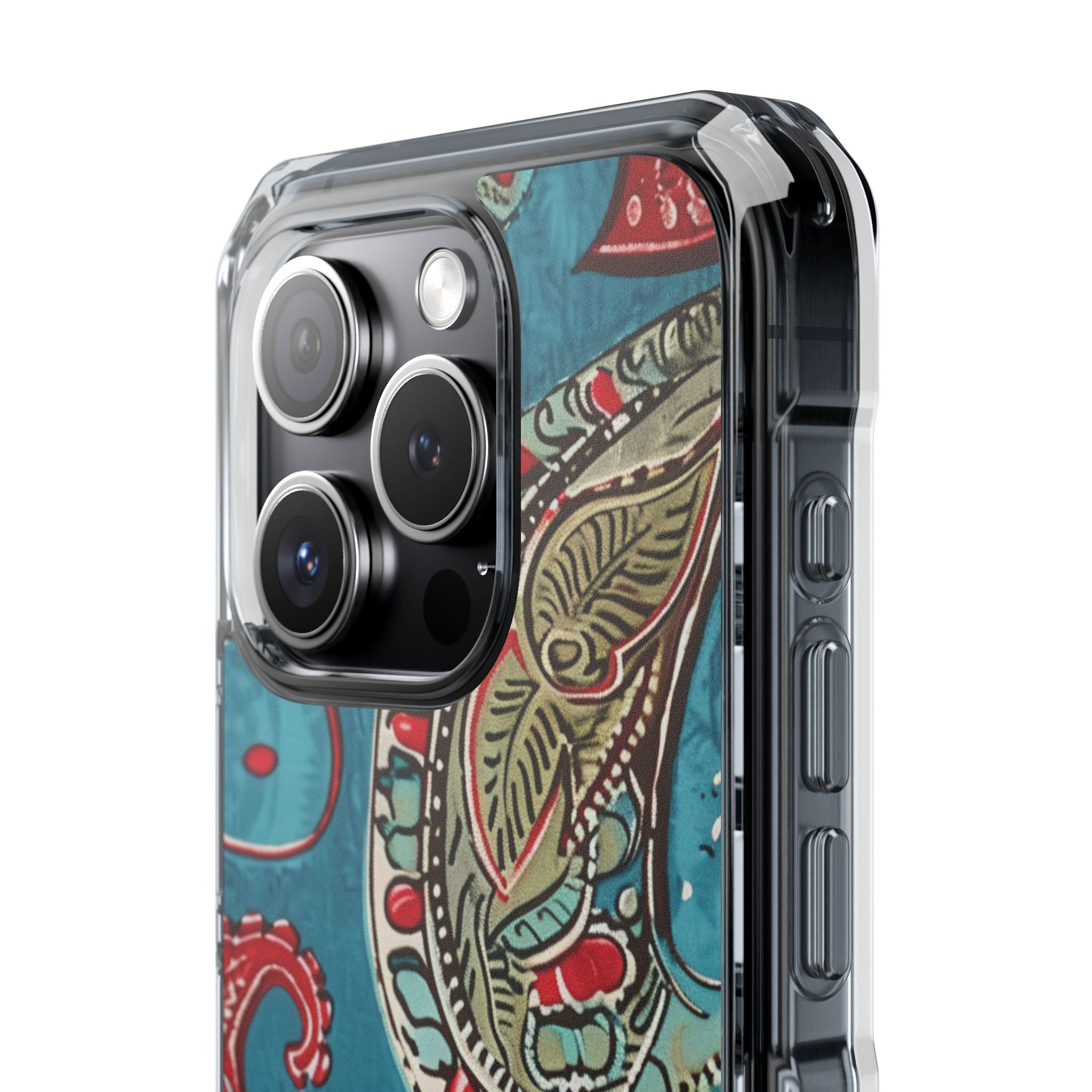 Paisley Floral Fusion iPhone 15 - Impact Clear+