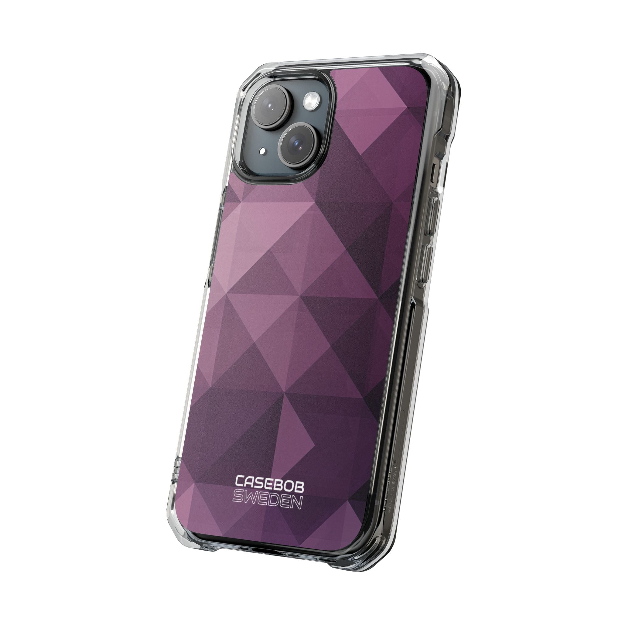 Paarse geometrische mozaïek iPhone 15 - Impact Clear+