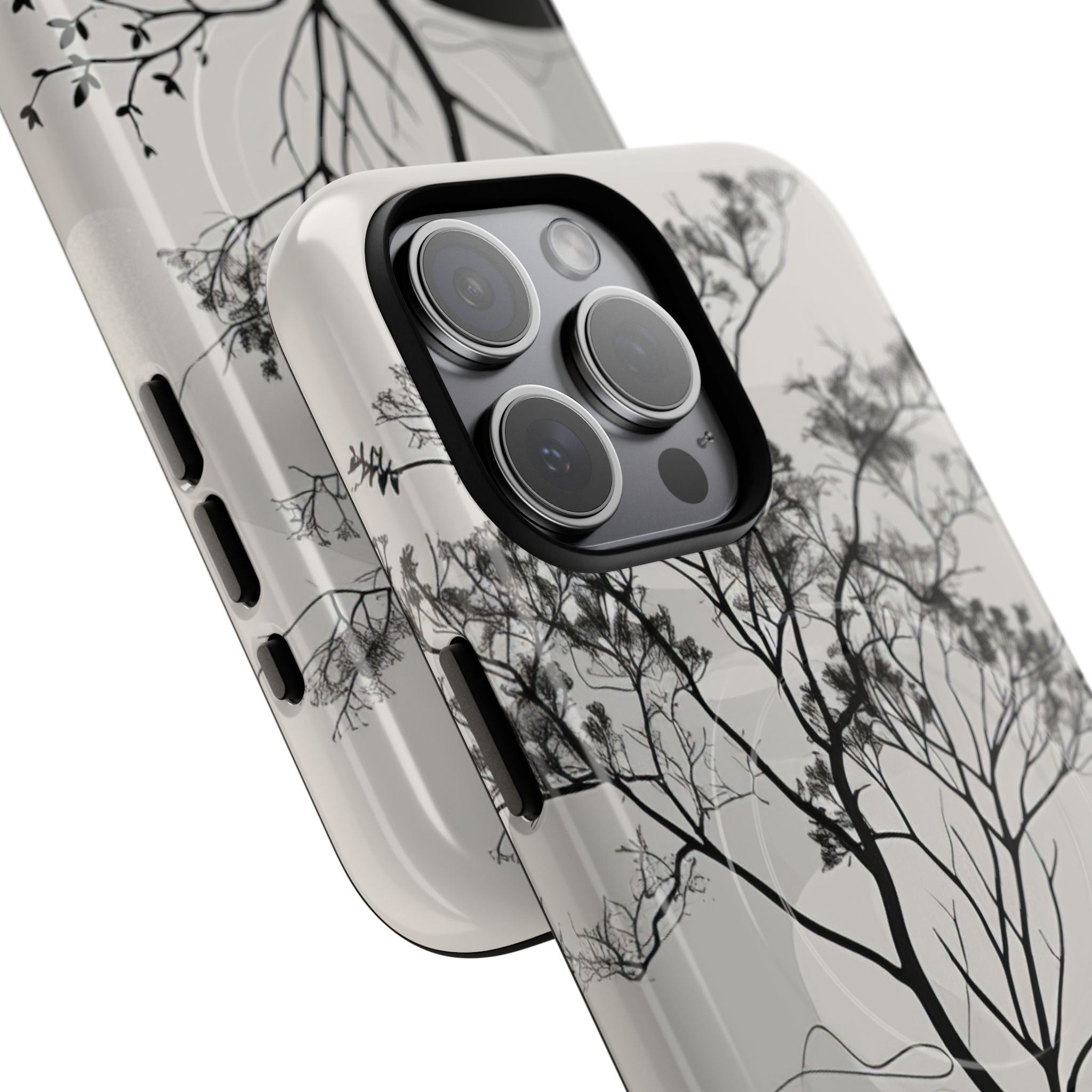 Monochrome Drip Tree iPhone 15 - Tough+