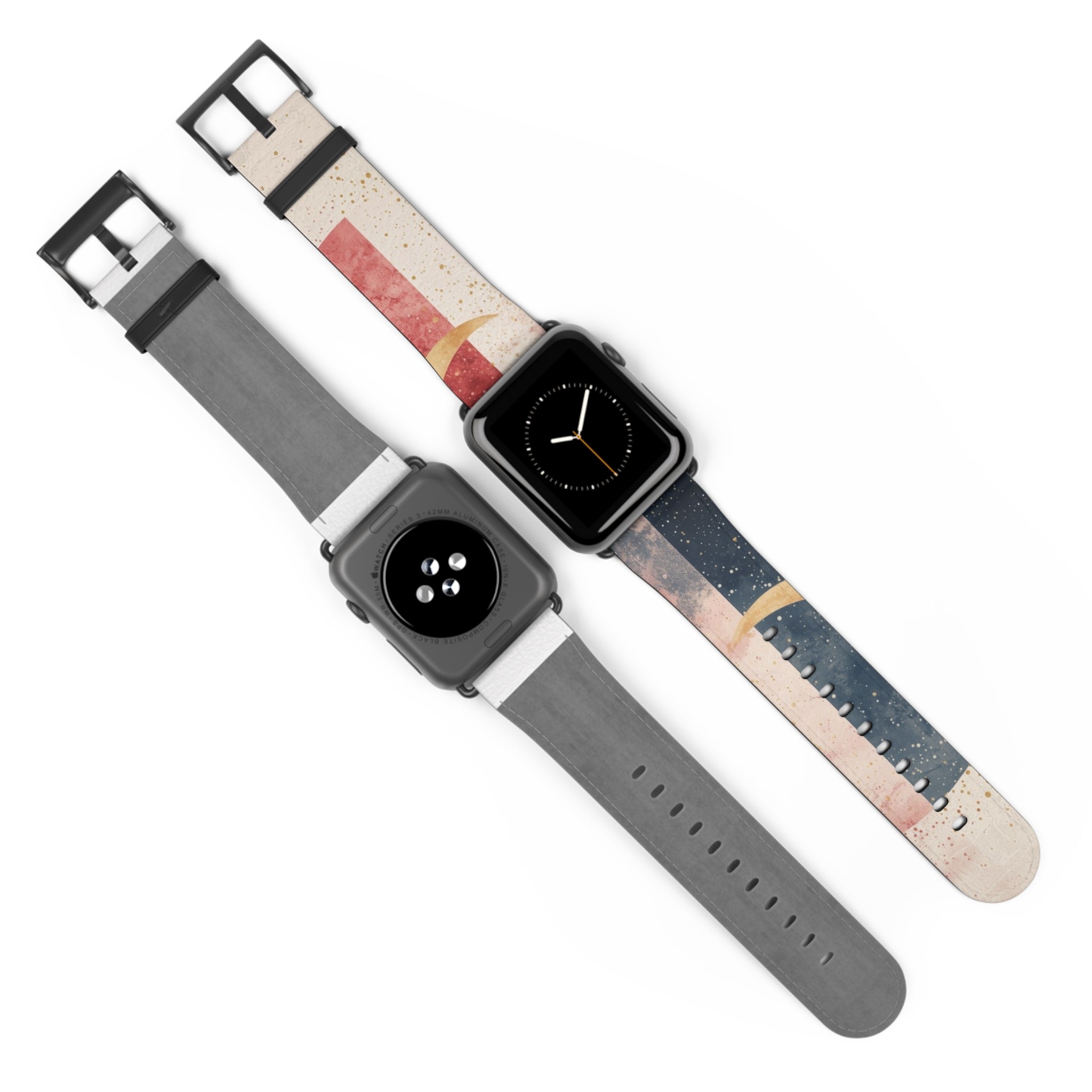 Golden Crescents Crimson - Watch Band