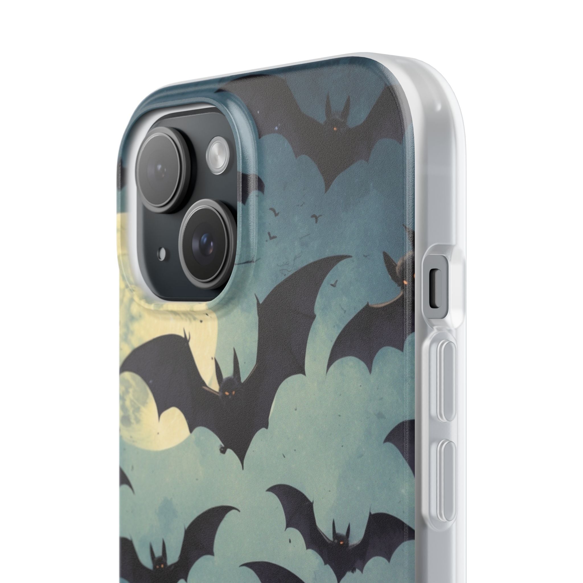 Glowing Bat Swarm iPhone 15 Case - Soft