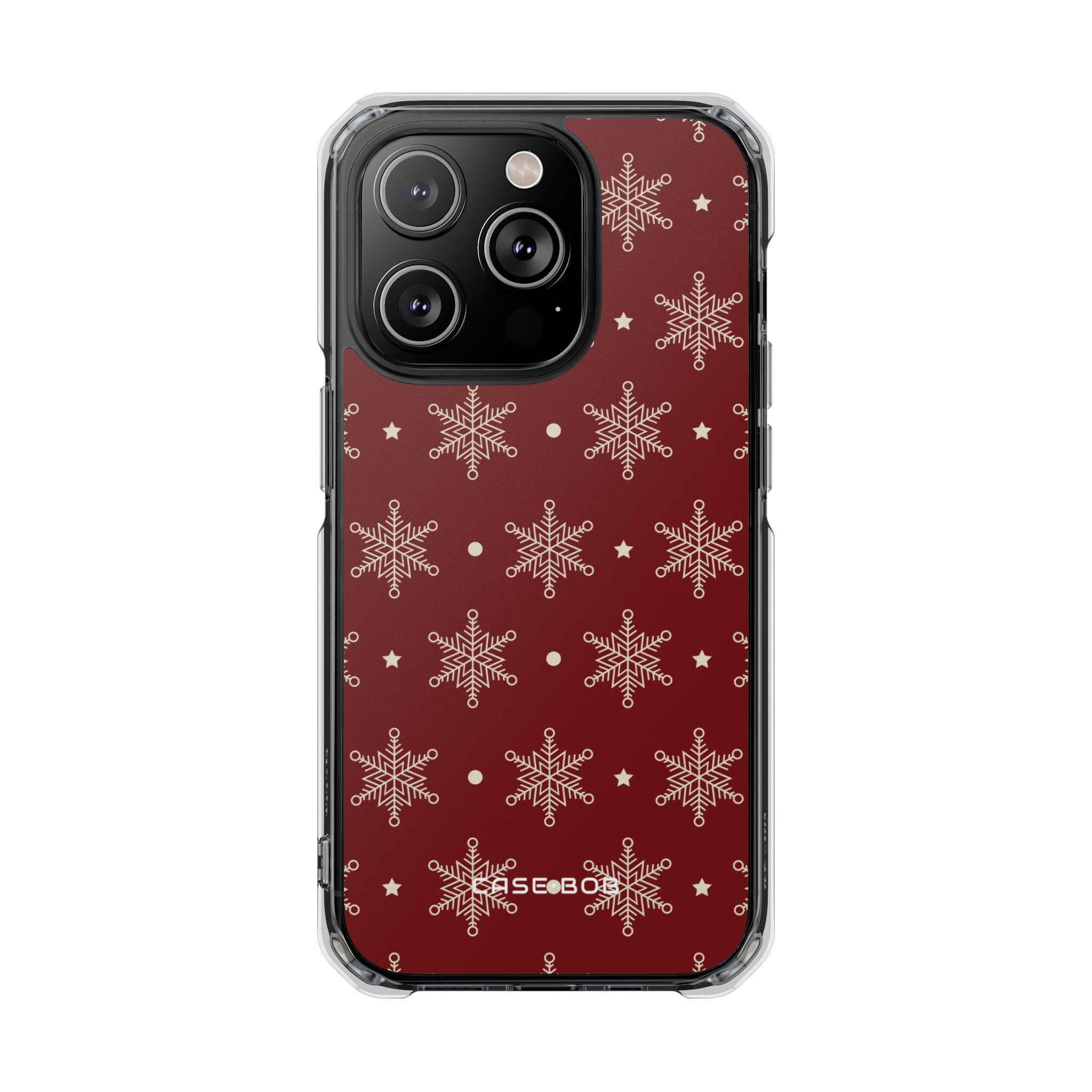 Cream Snowflake Crimson iPhone 14 Pro Case - Impact