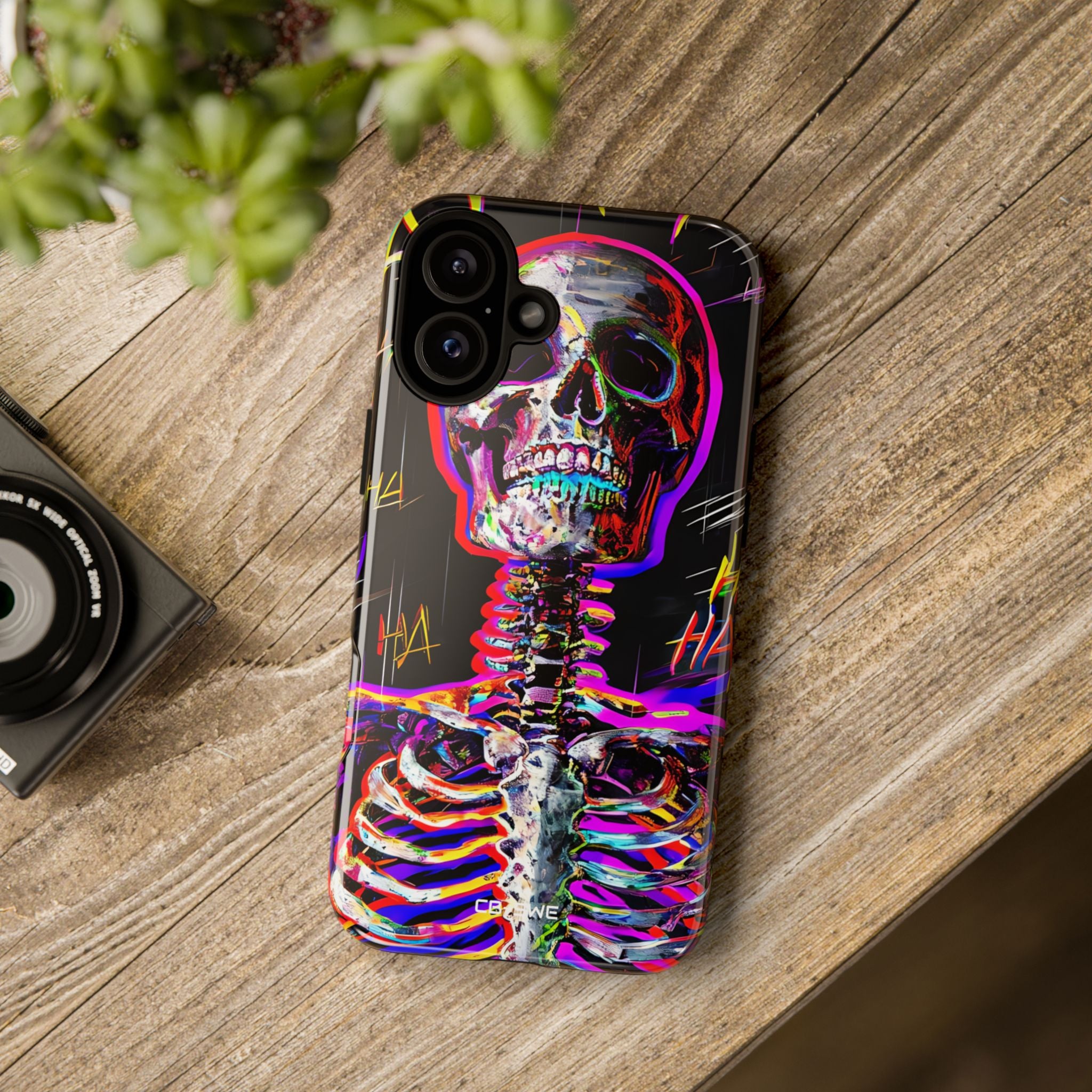 Neon Skeleton Chaos - iPhone Case