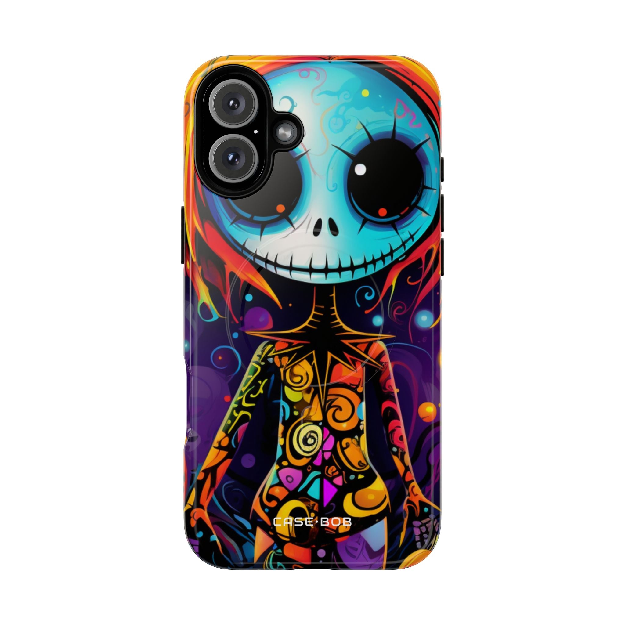 Blue Skull Swirl iPhone 16 Plus Case - Tough+