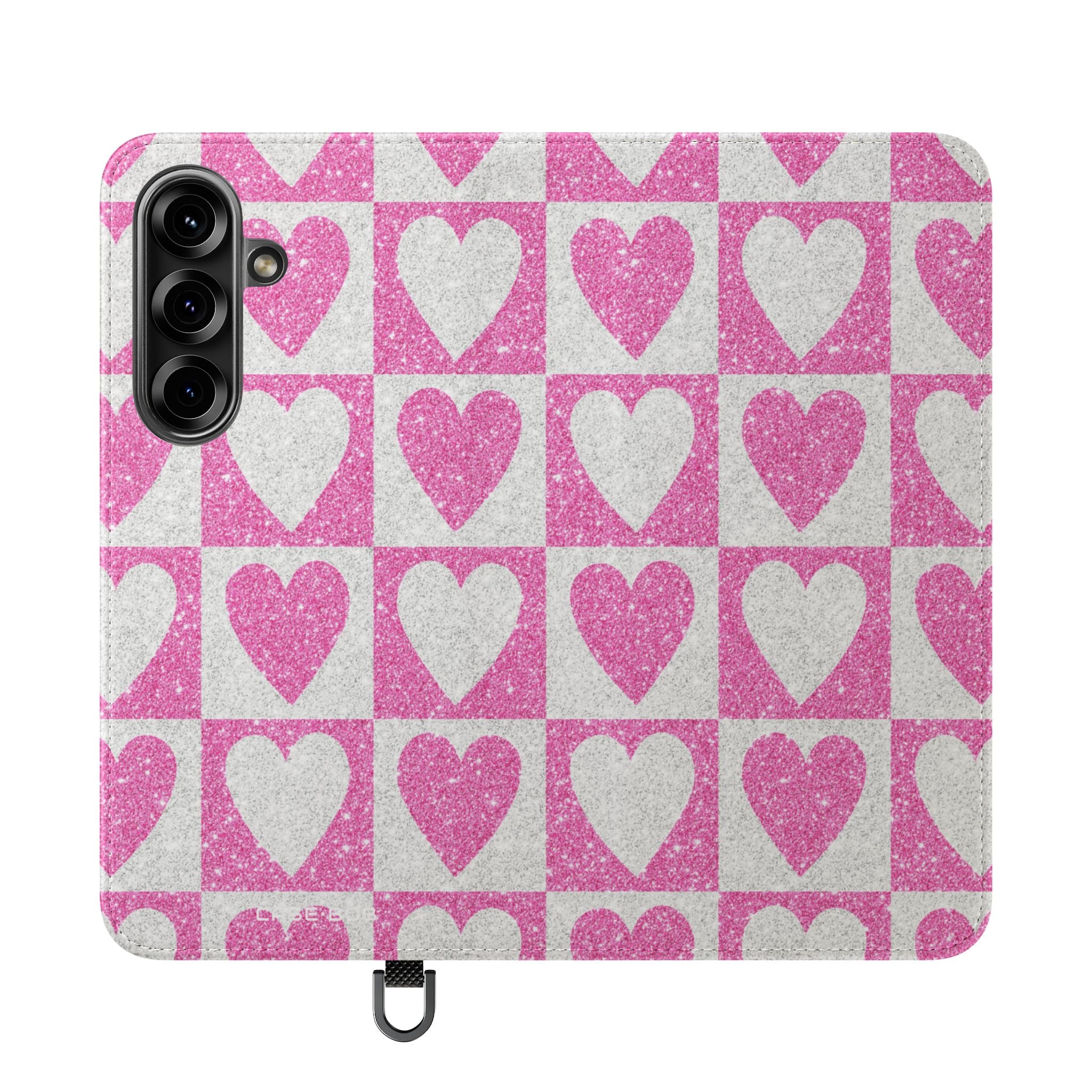Kimalteleva Heartgrid - Samsung S25 Case - Lompakkokotelo