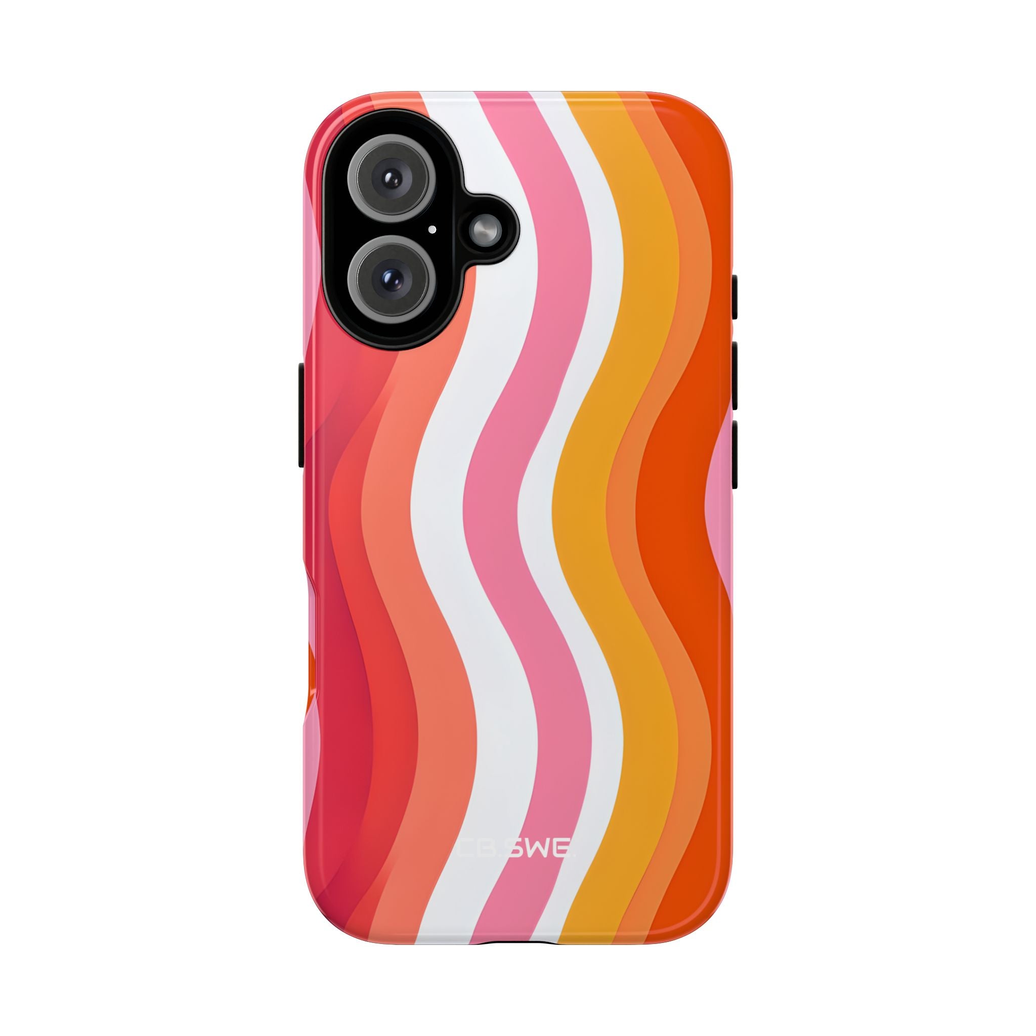 Vibrant Retro Vertical Wavy Stripes iPhone 16 - Tough