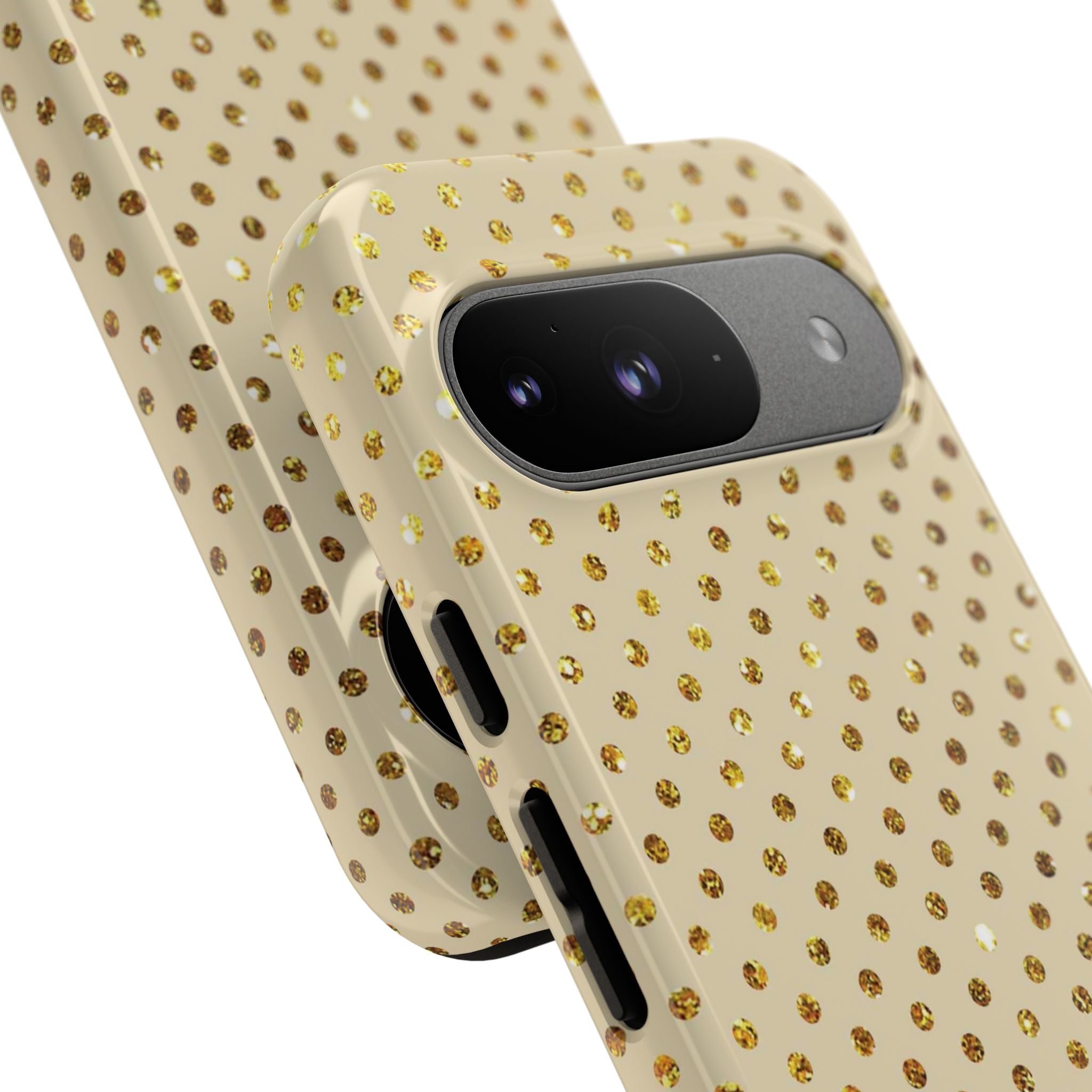 Gold Sparkle Grid Google Pixel 9 Case - Tough