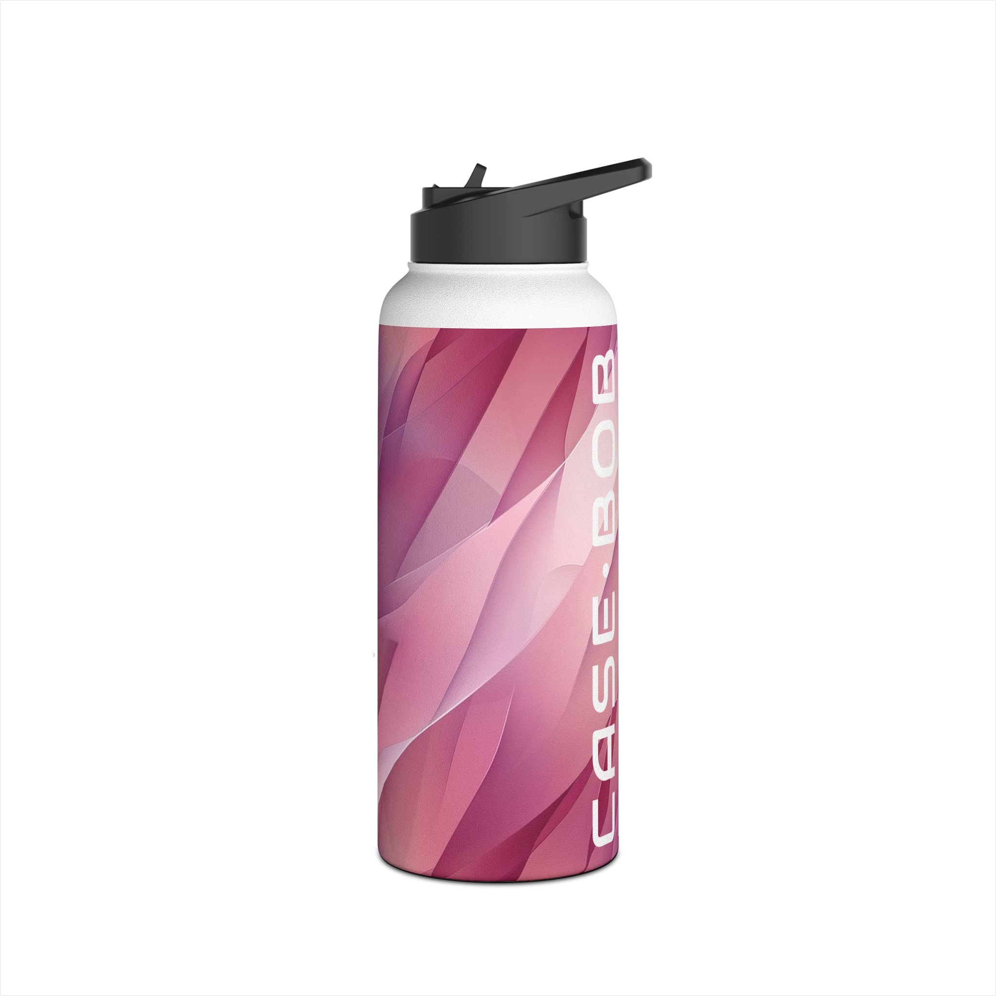 Pink Leafwave - Stainless Steel Water Bottle