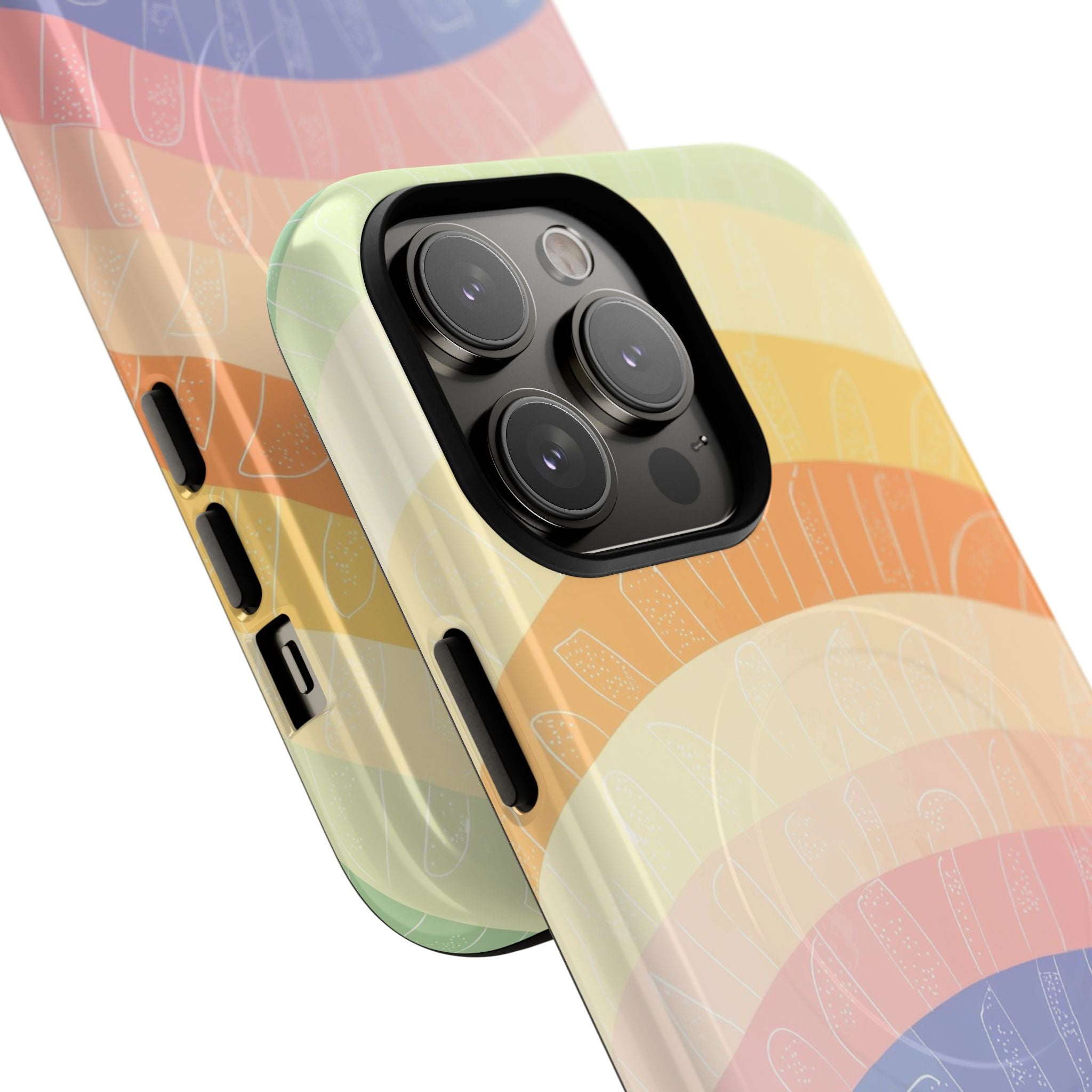 Pastel Rainbow Bands iPhone 14 Pro Max Case - Tough+