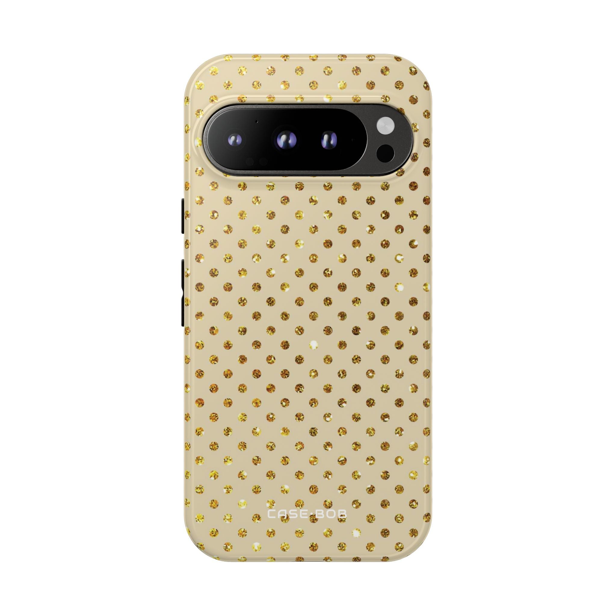Gold Sparkle Grid Google Pixel 9 Pro Case - Tough