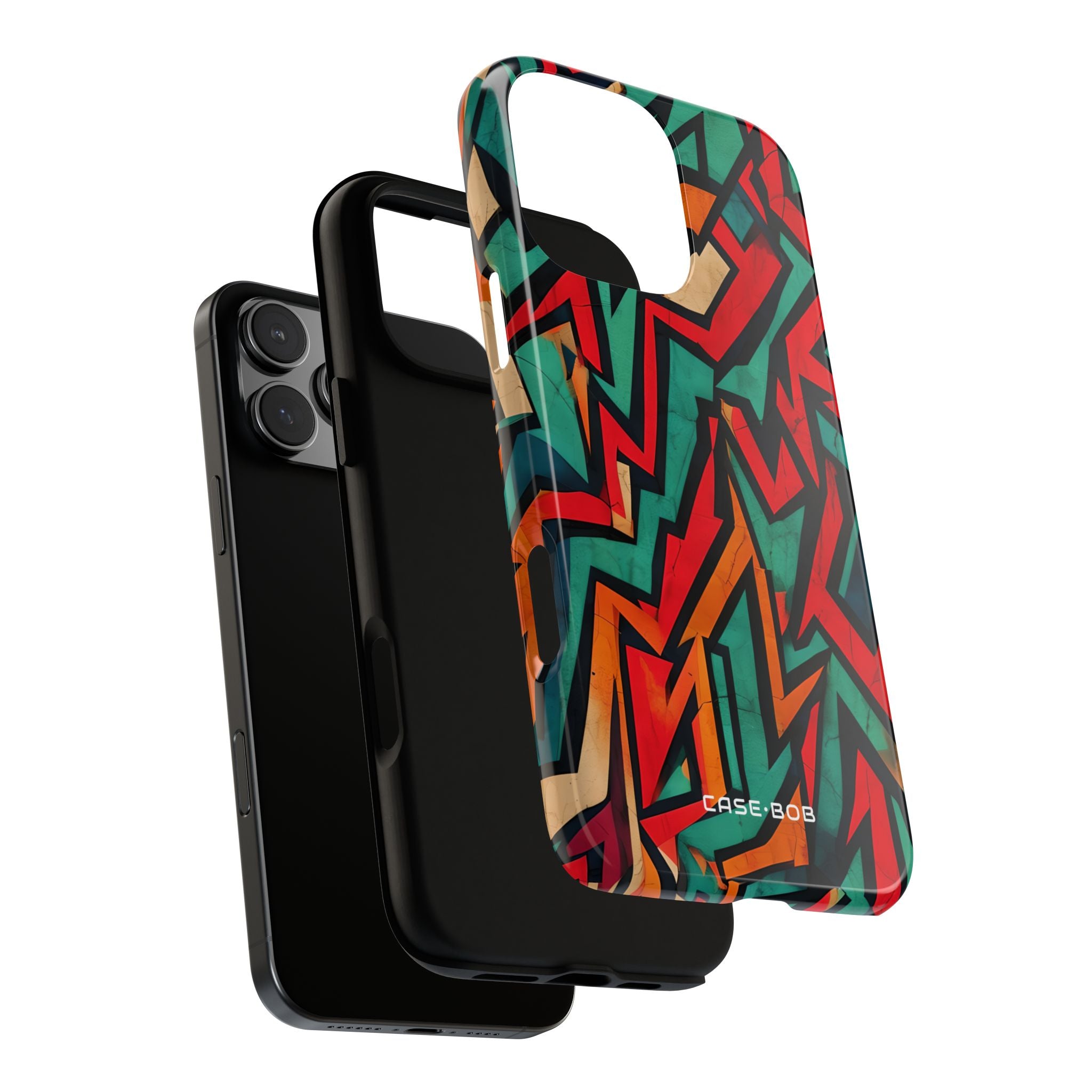 Crimson Zigzag iPhone 16 Pro Max Case - Tough