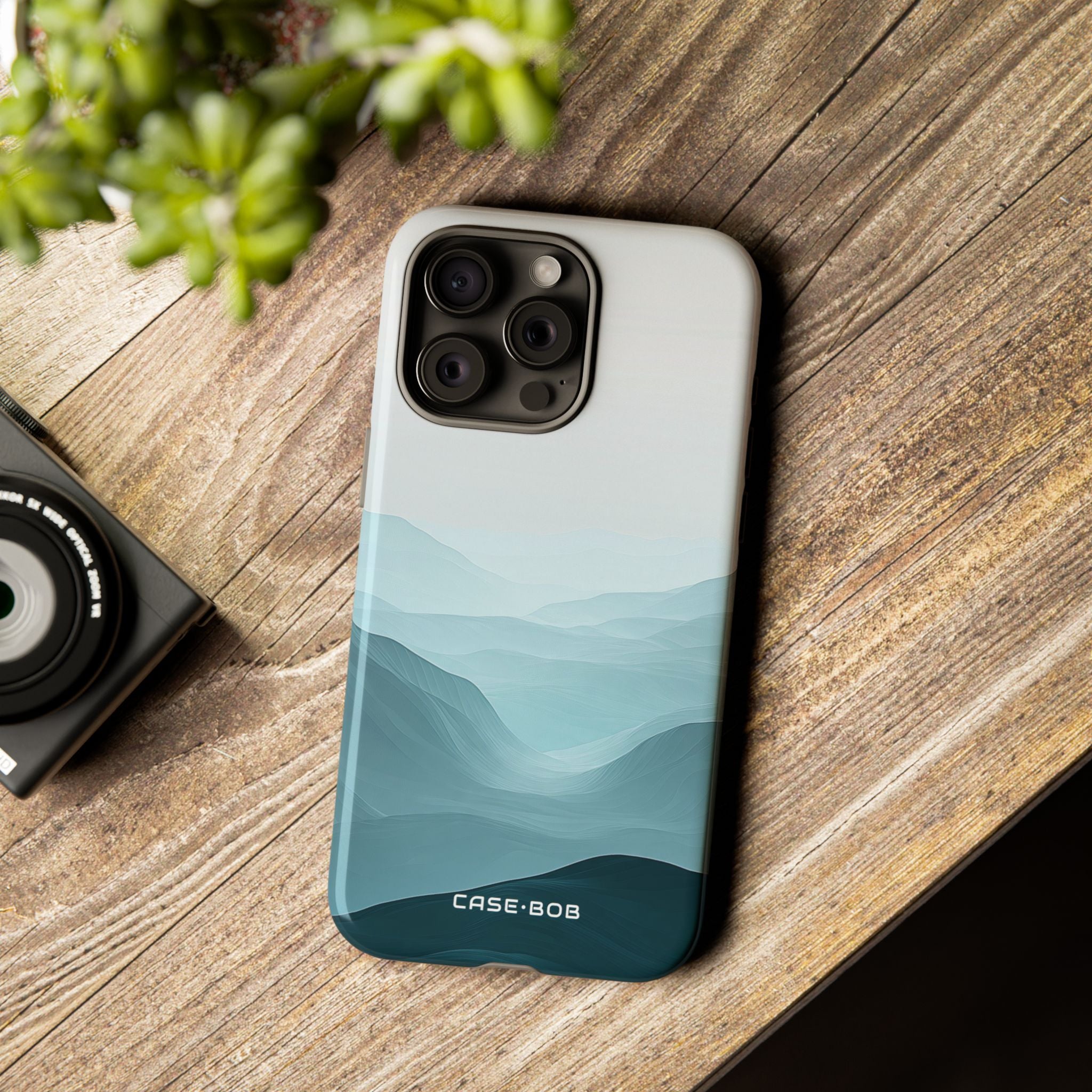 Teal Mist Mountains iPhone 15 Pro Max Case - Tough