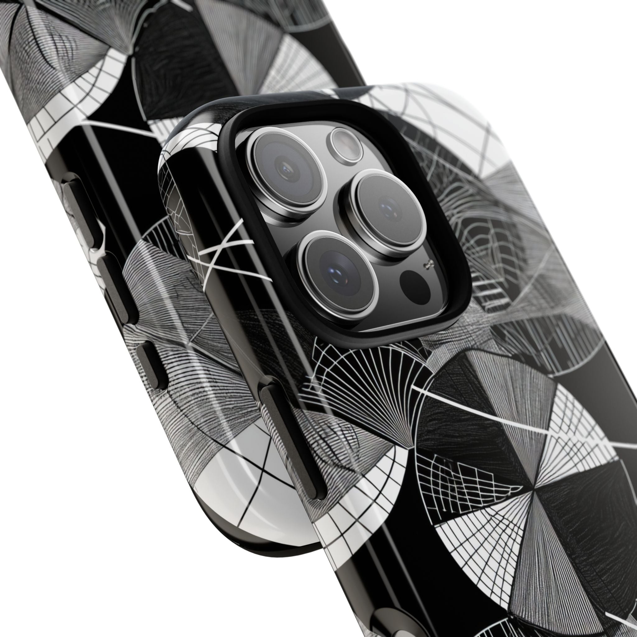 Labirinto a Cerchio Monocromatico iPhone 16 - Tough