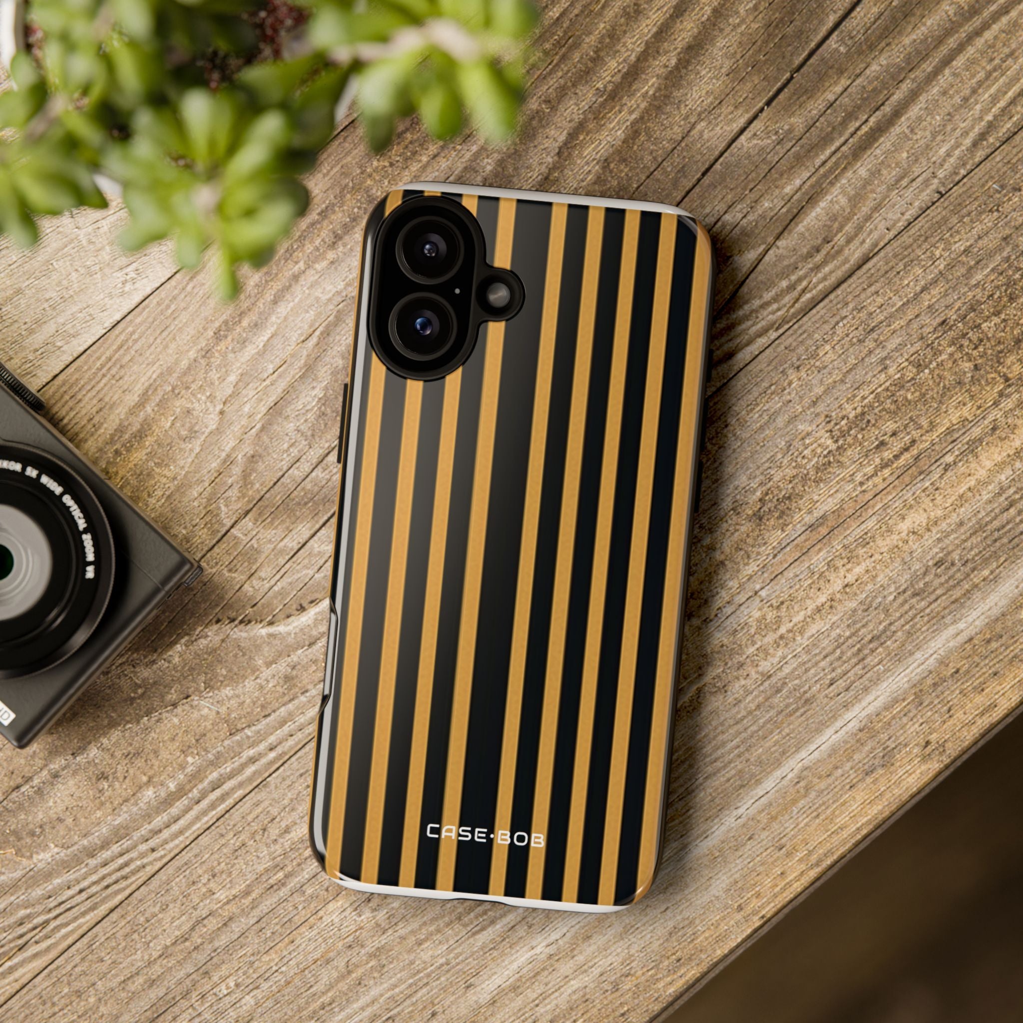 Golden Stripes iPhone 16 Plus Case - Tough