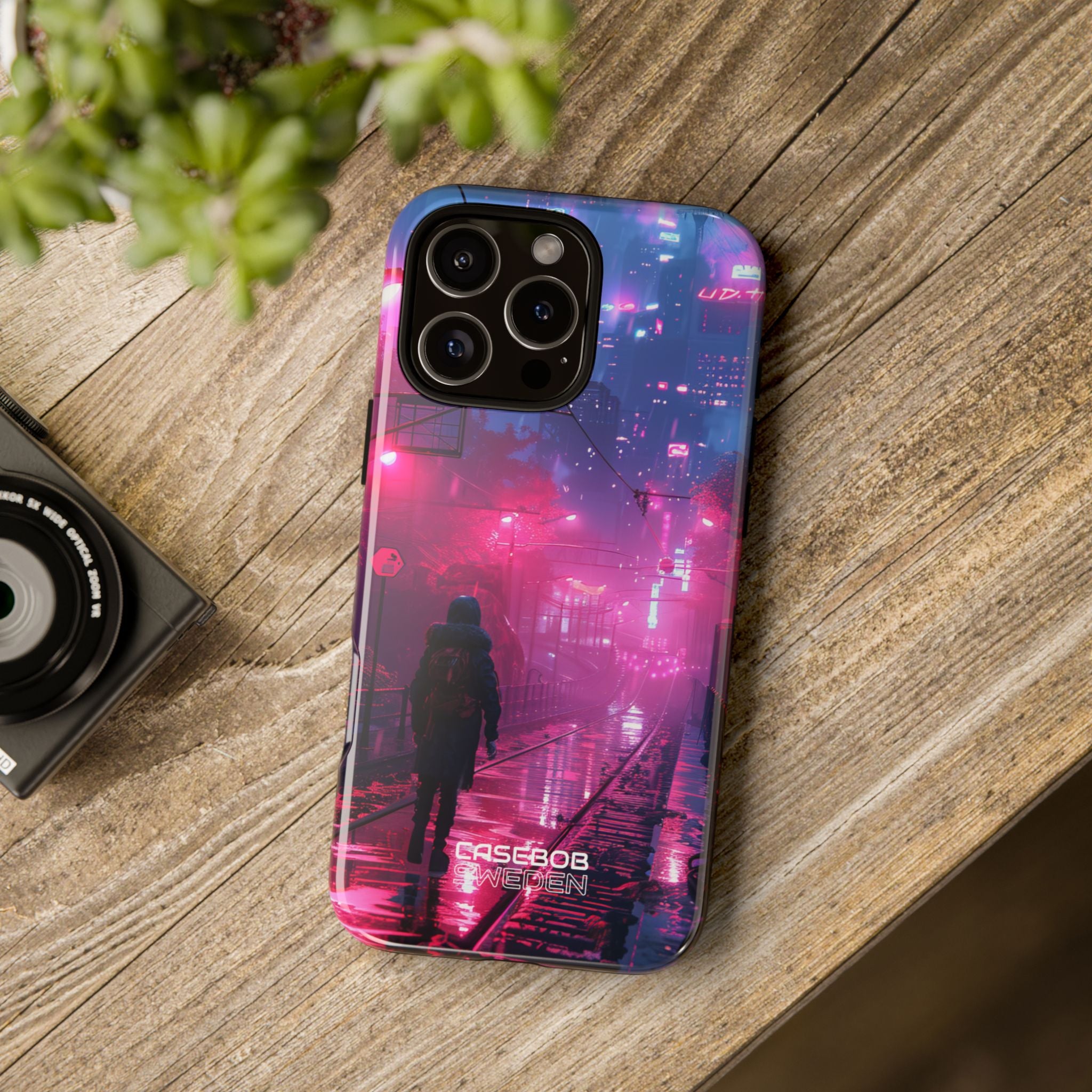 Neon Shadow City iPhone 16 - Robust