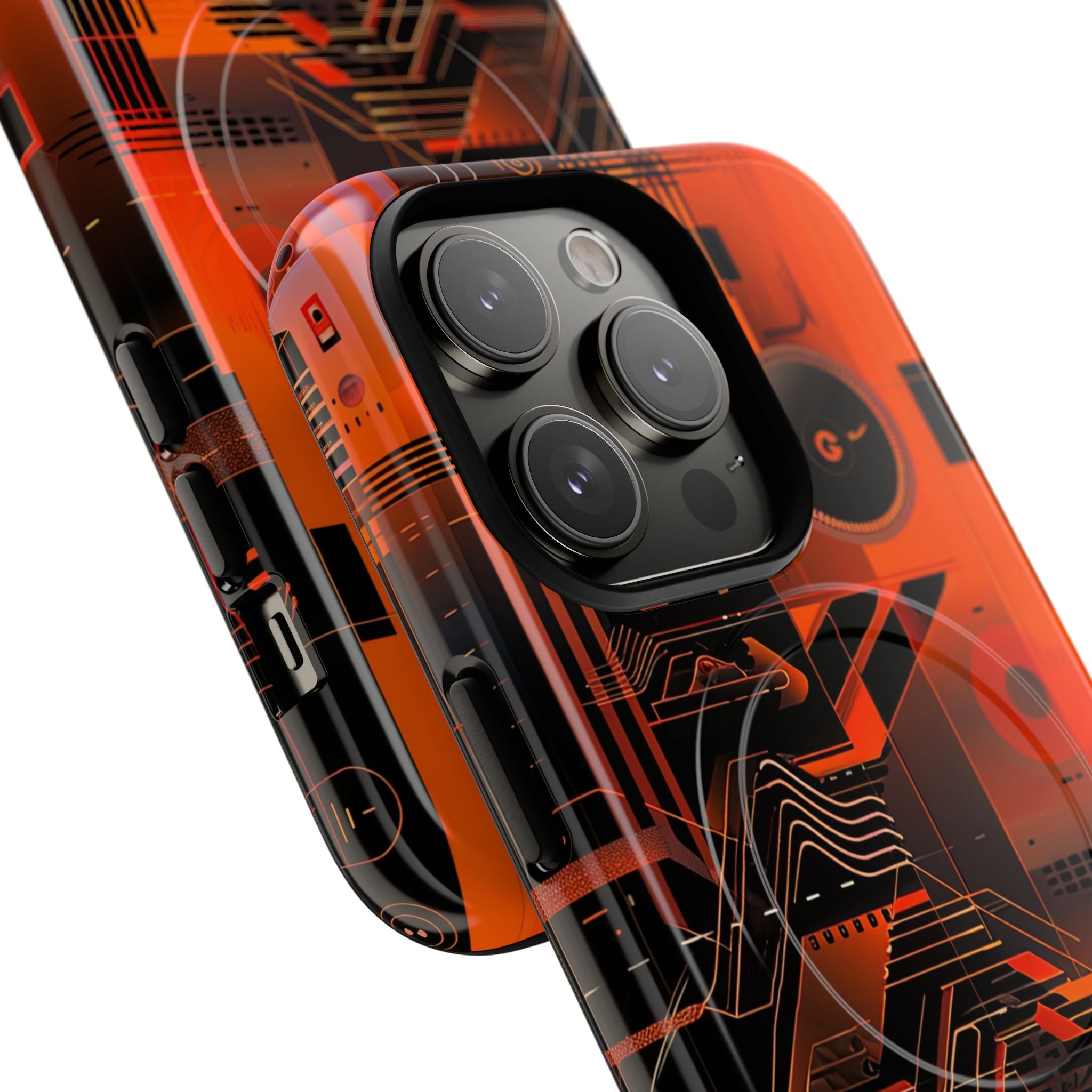 Orange Circuit Dreams iPhone 14 - Tough+