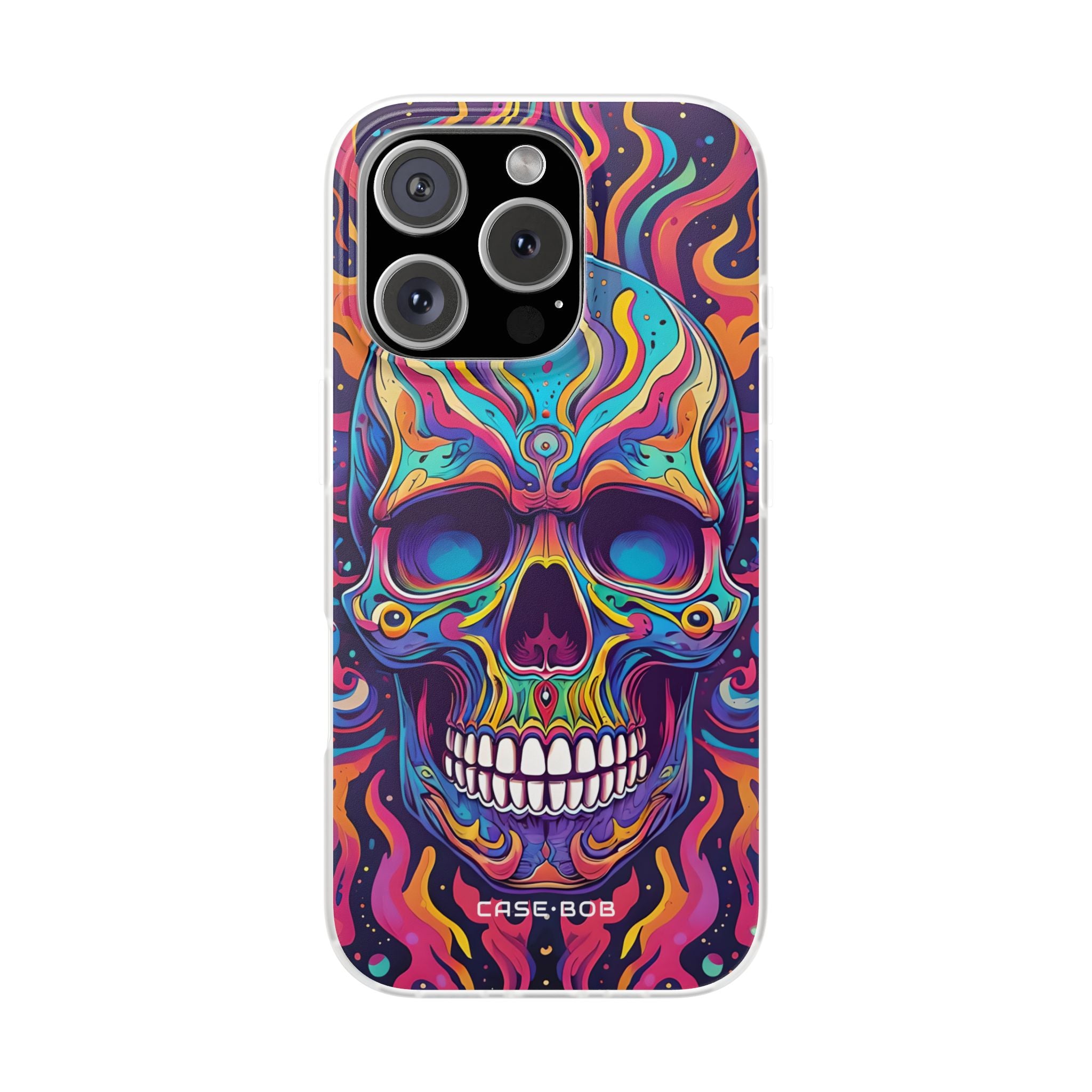Flaming Skull iPhone 16 Pro Case - Soft