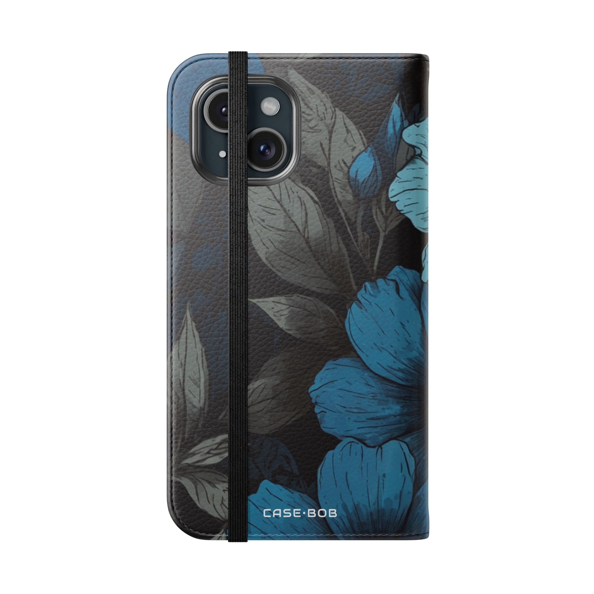 Blue Petal Bloom - iPhone 15 Case - Wallet