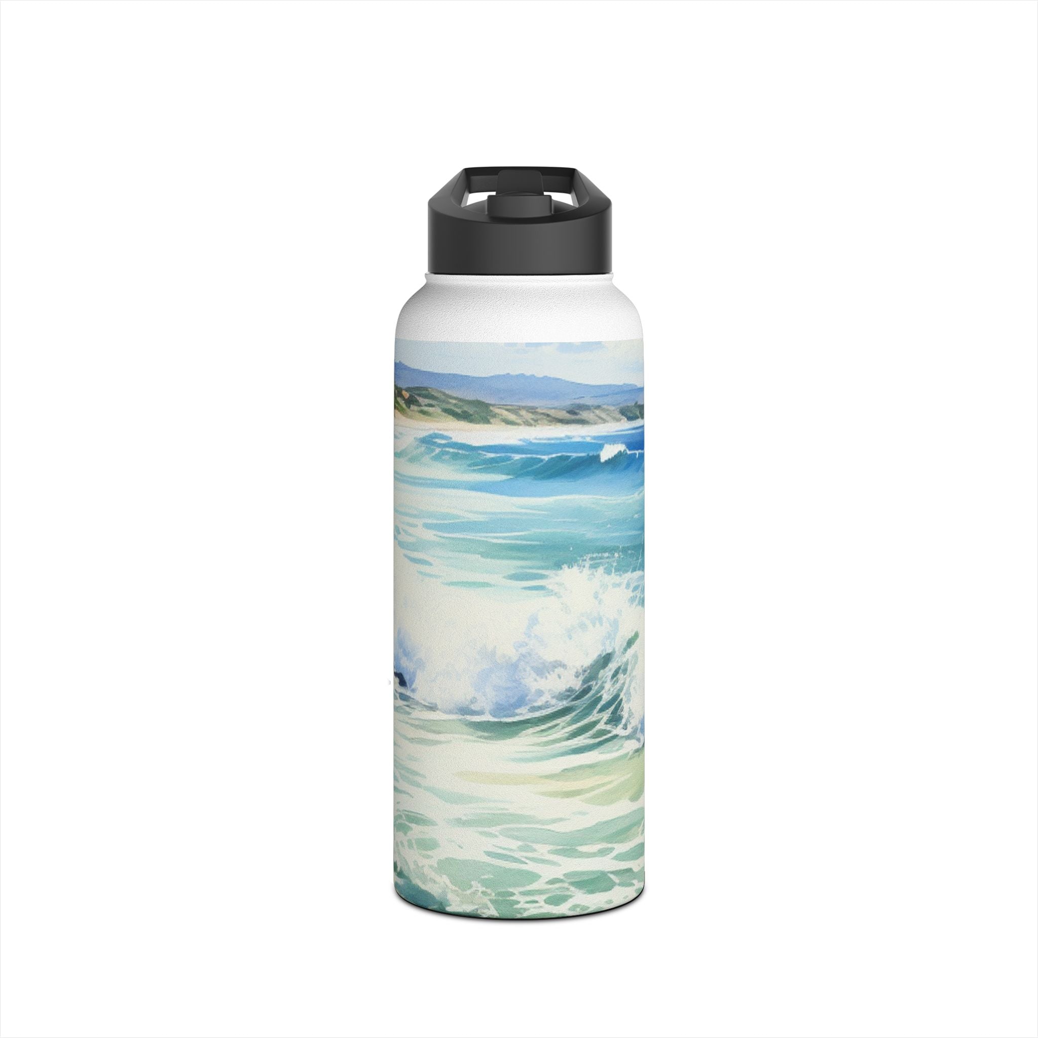Foaming Blue Waves - Stainless Steel Water Bottle