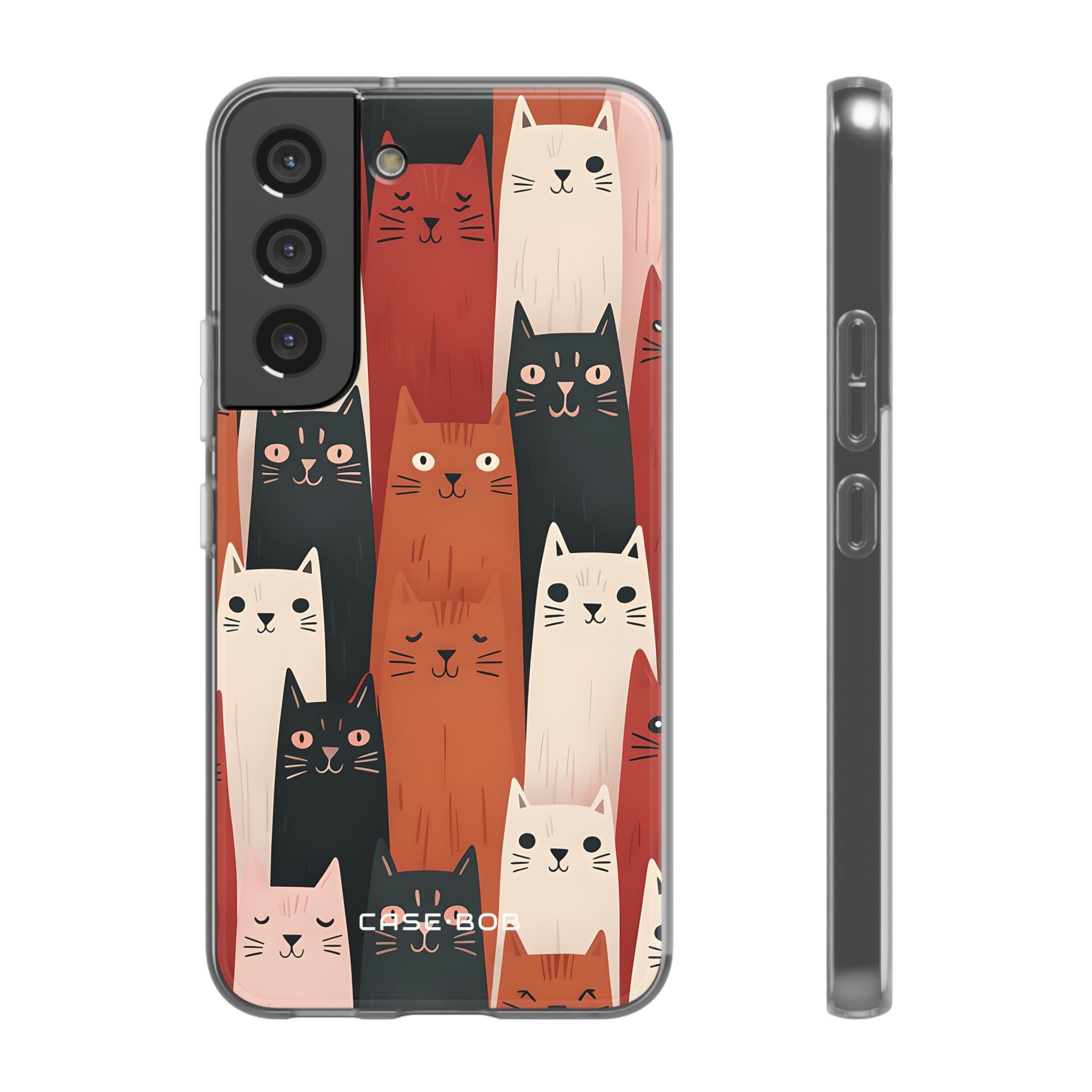 Elongated Cats Black Samsung S22 - Soft