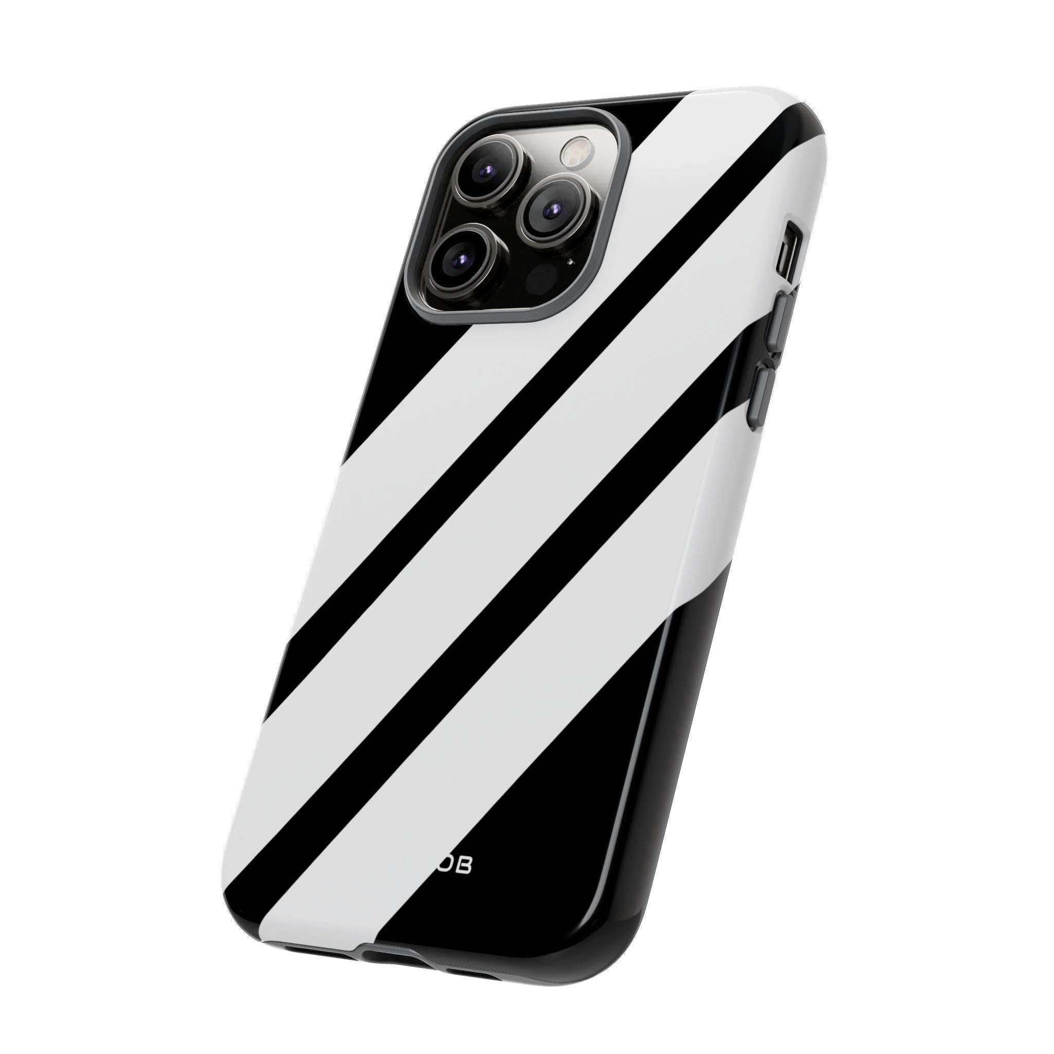 Diagonal Bands Noir iPhone 14 Pro Max Case - Tough