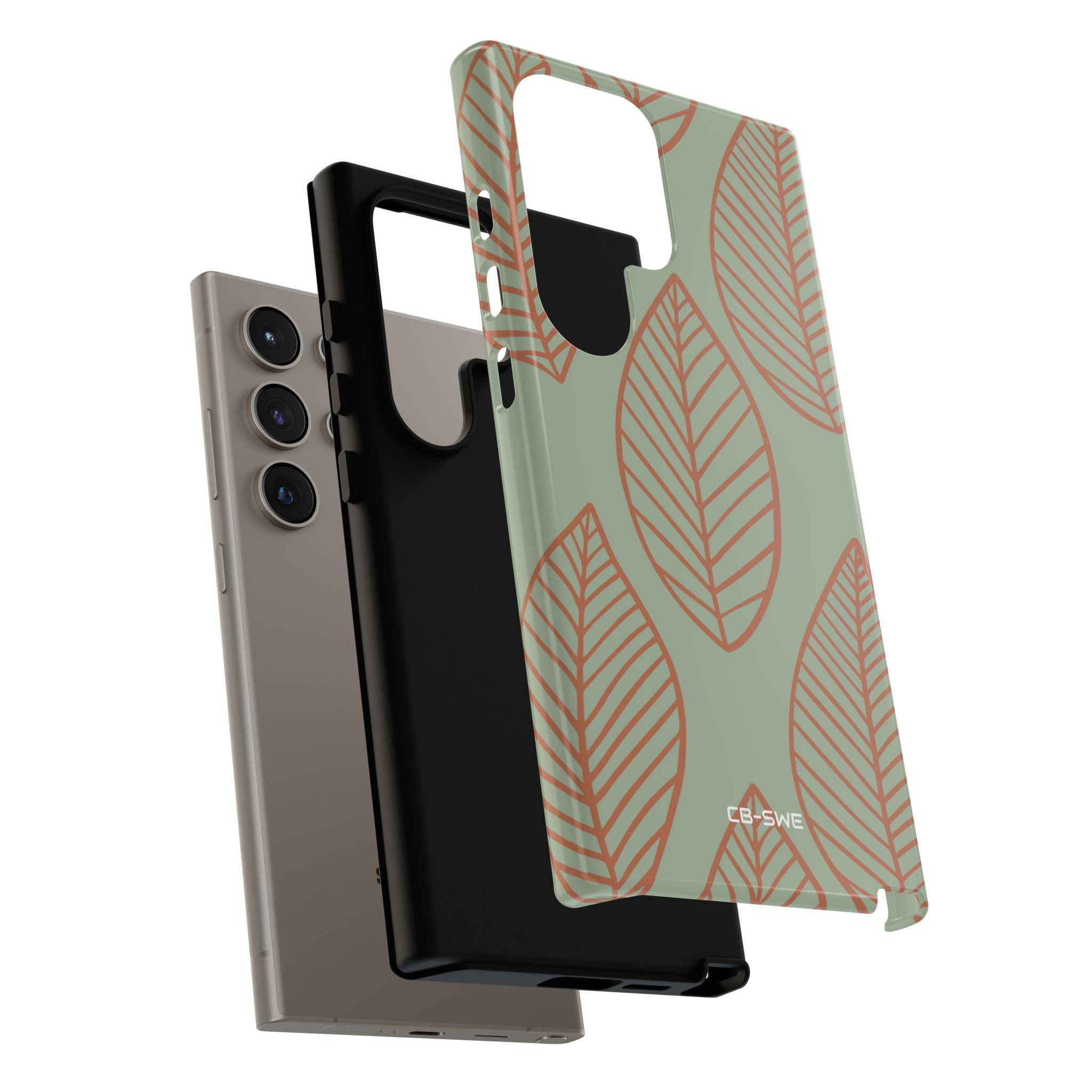 Mint and Orange Leaves - Samsung Case