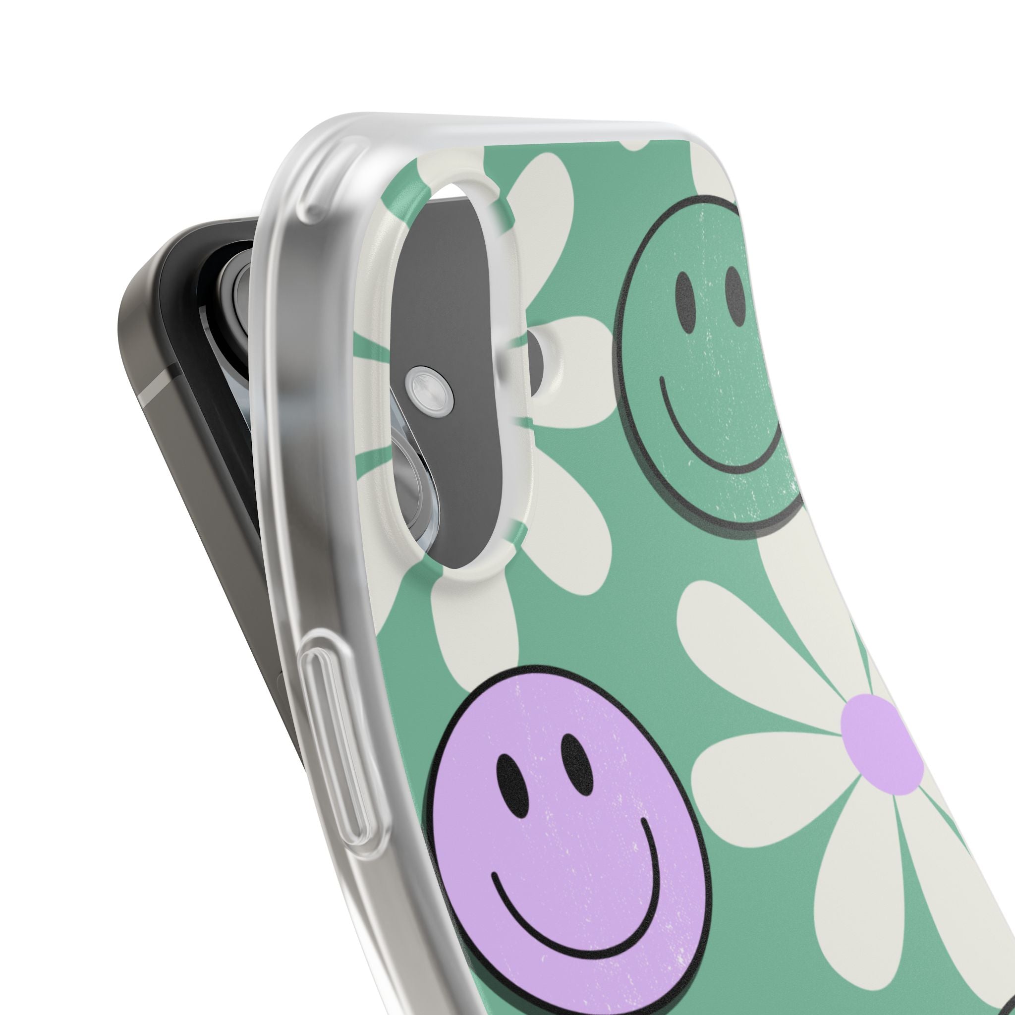 Smiley Daisy Glow iPhone 16 Case - Soft