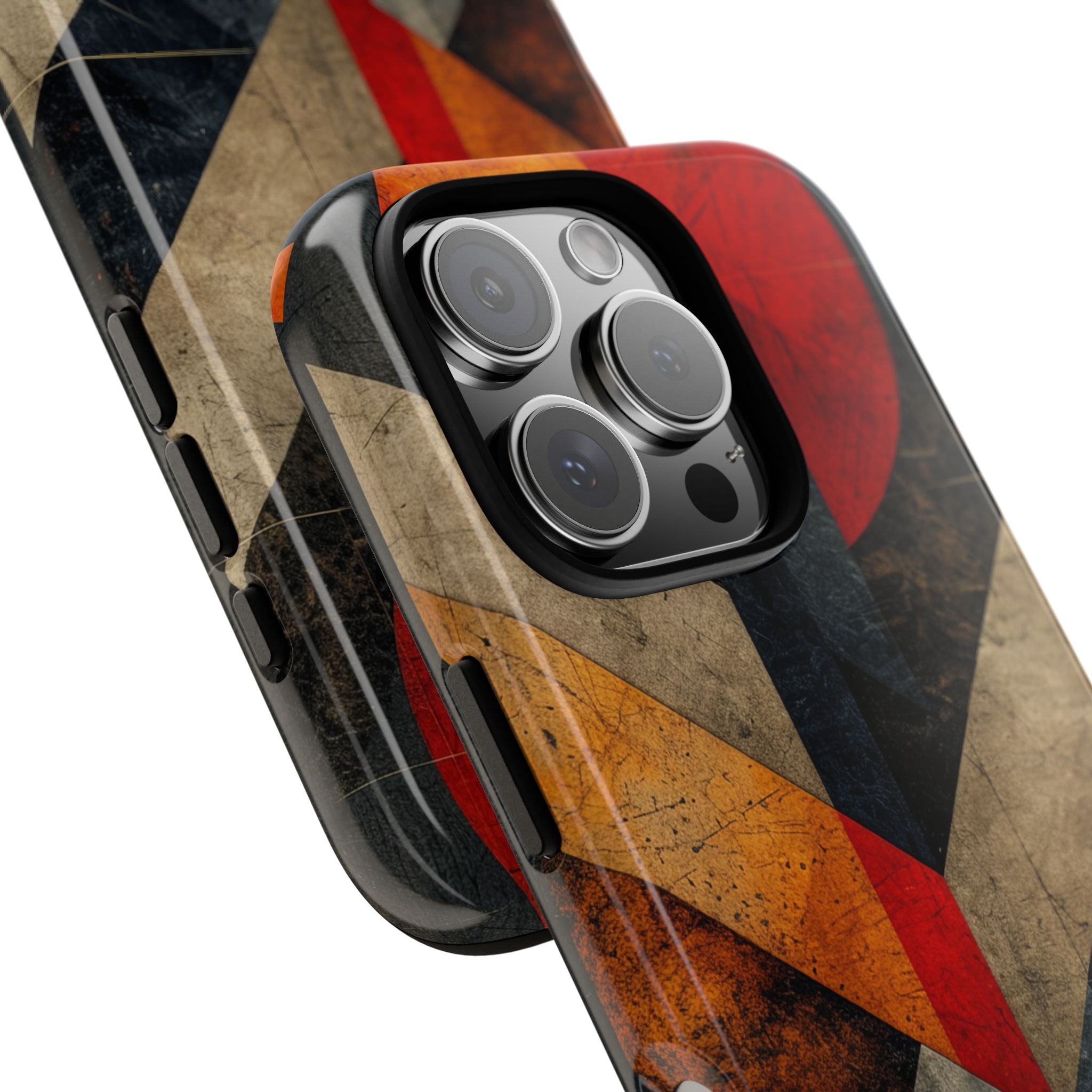 Crimson Circle Geometry iPhone 16 - Tough