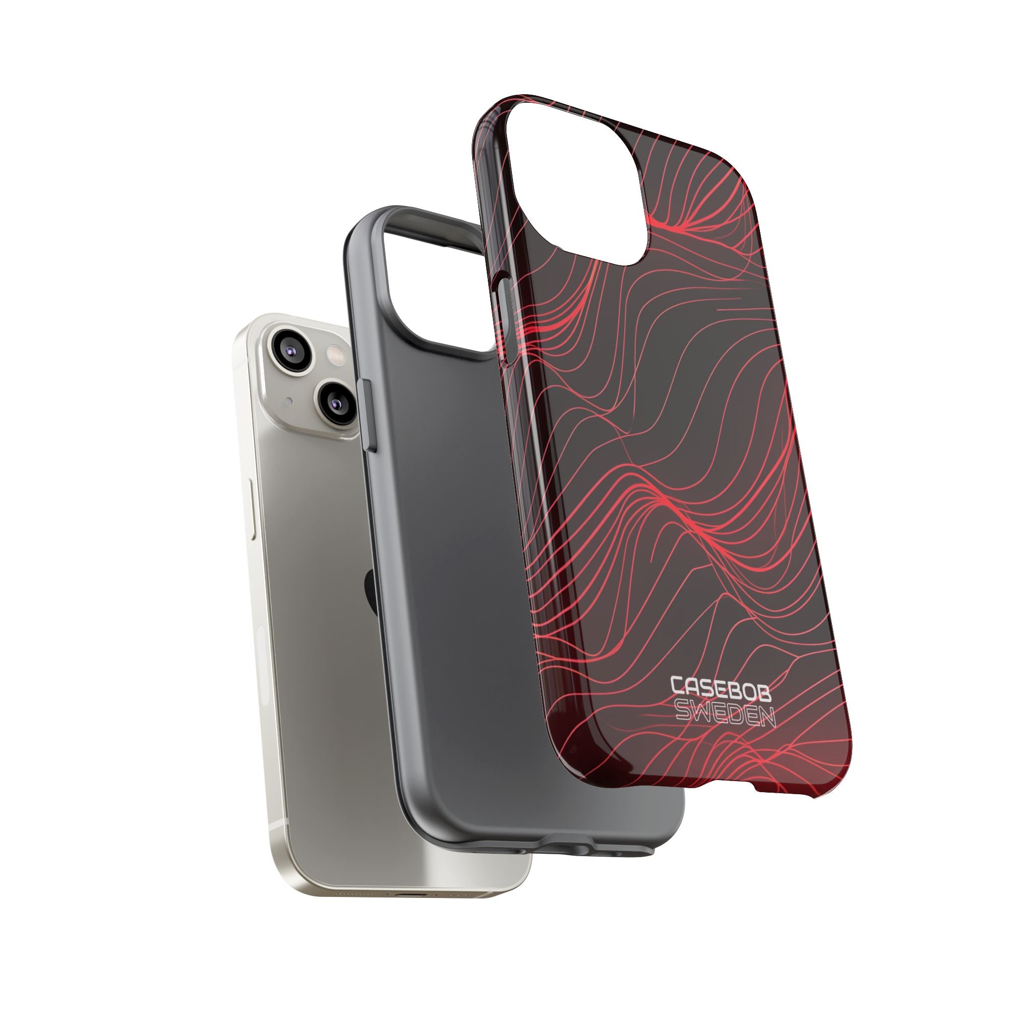 Crimson Waveform Flow iPhone 14 - Tough
