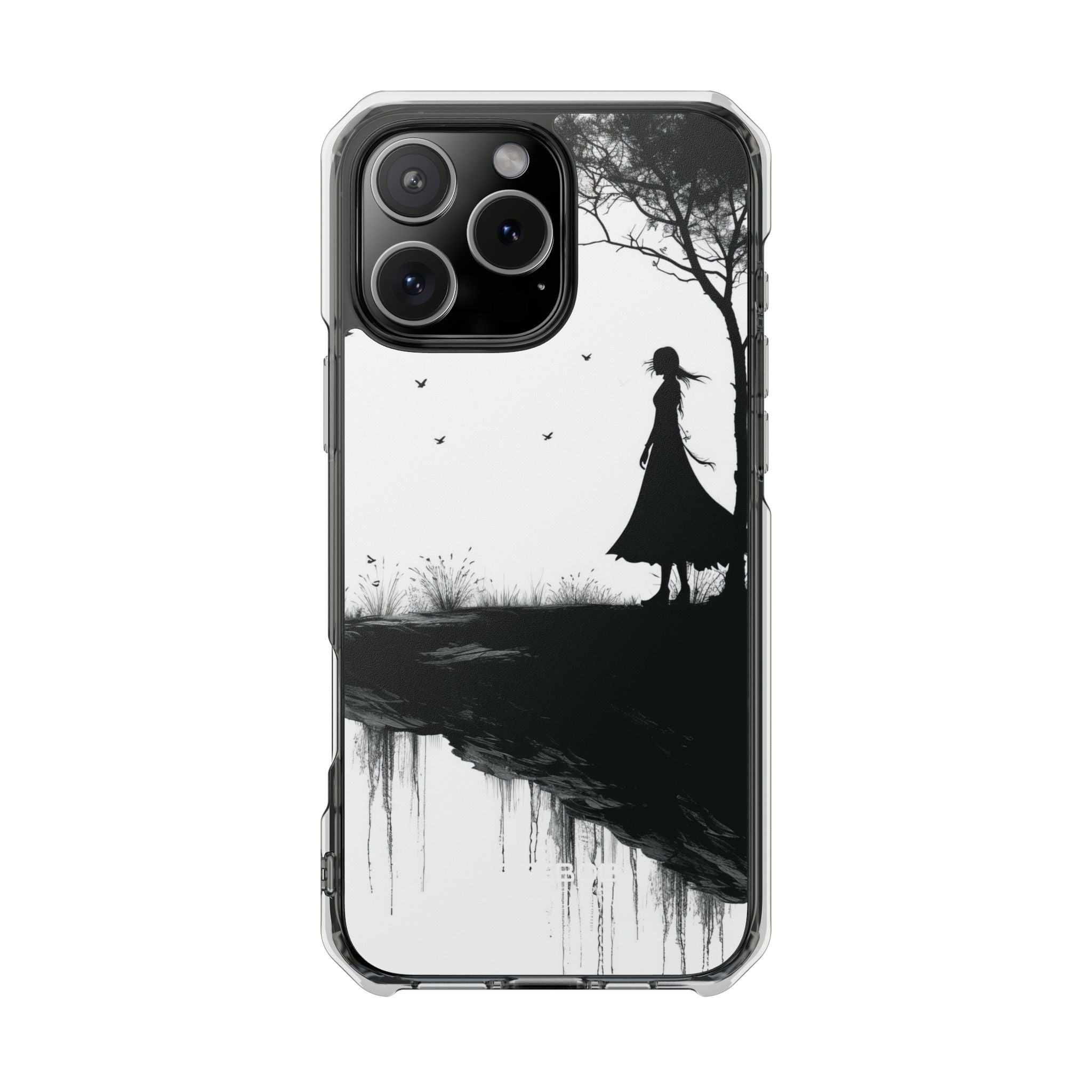 Solitary Cliff Silhouette iPhone 16 - Impact Clear+