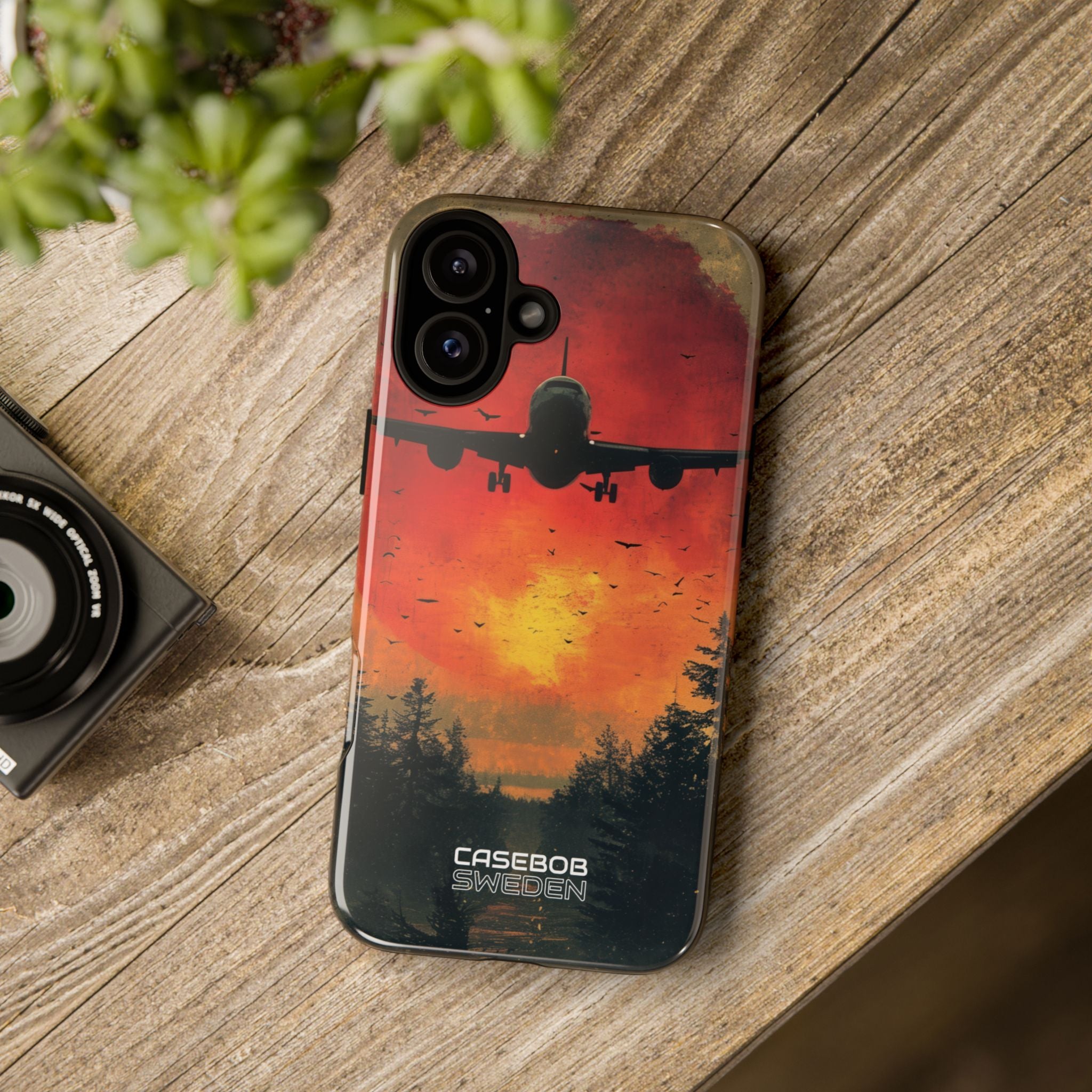 Crimson Sky Flight iPhone 16 - Tough