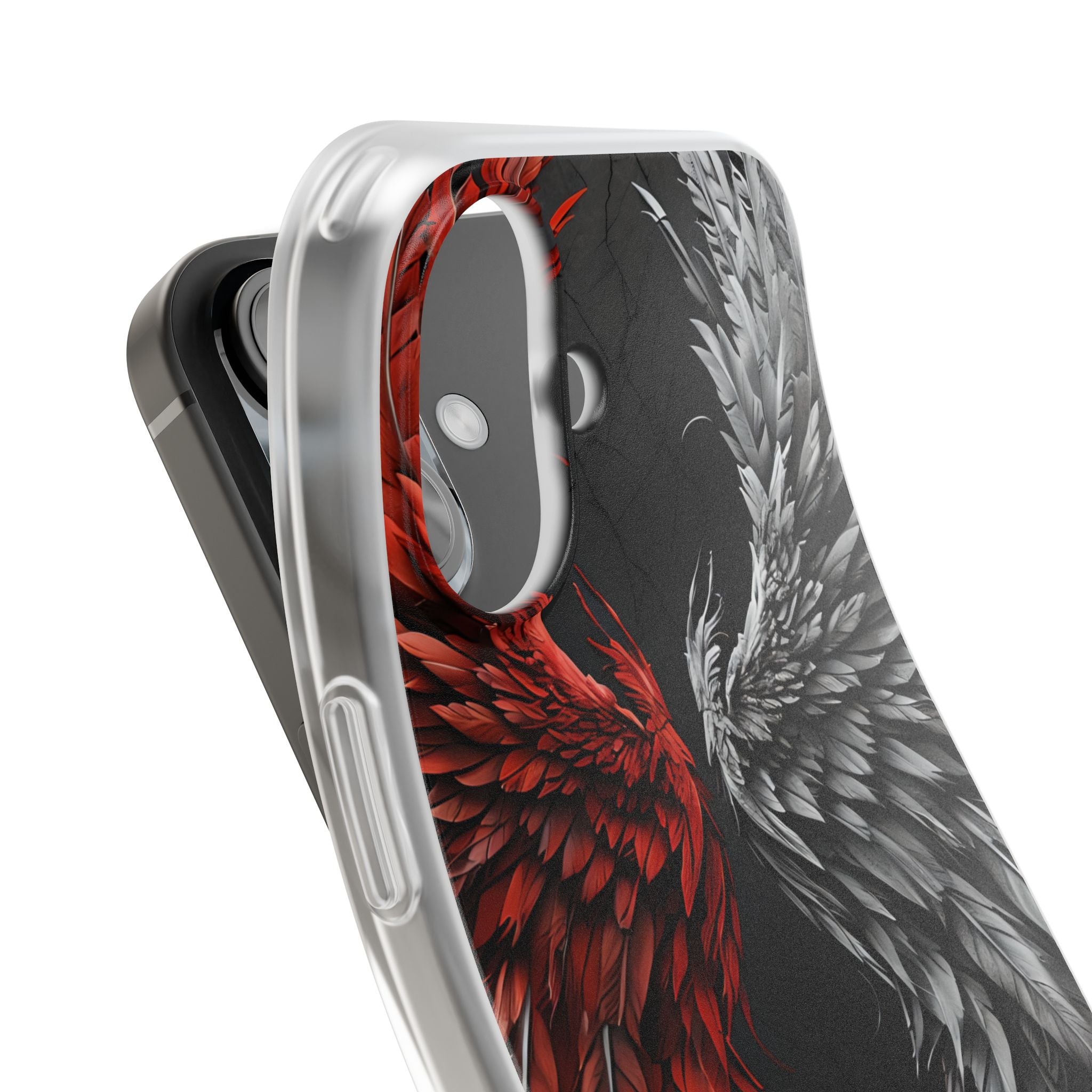 Crimson White Wings iPhone 16 Case - Soft
